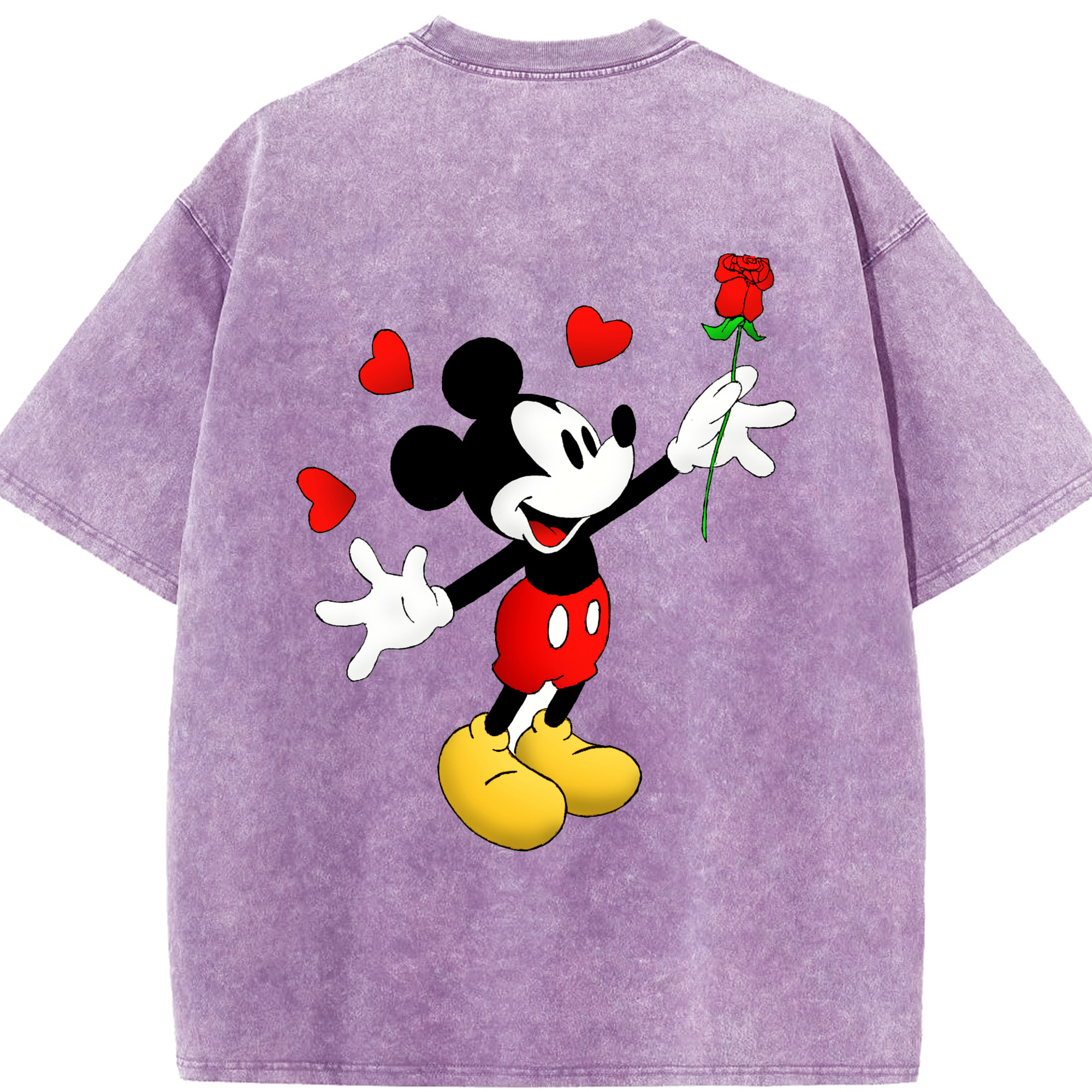 （画像用） ミッキーマウス Mickey Mouse 綿100% ヴィンテージ風 半袖Tシャツ（背面プリント）