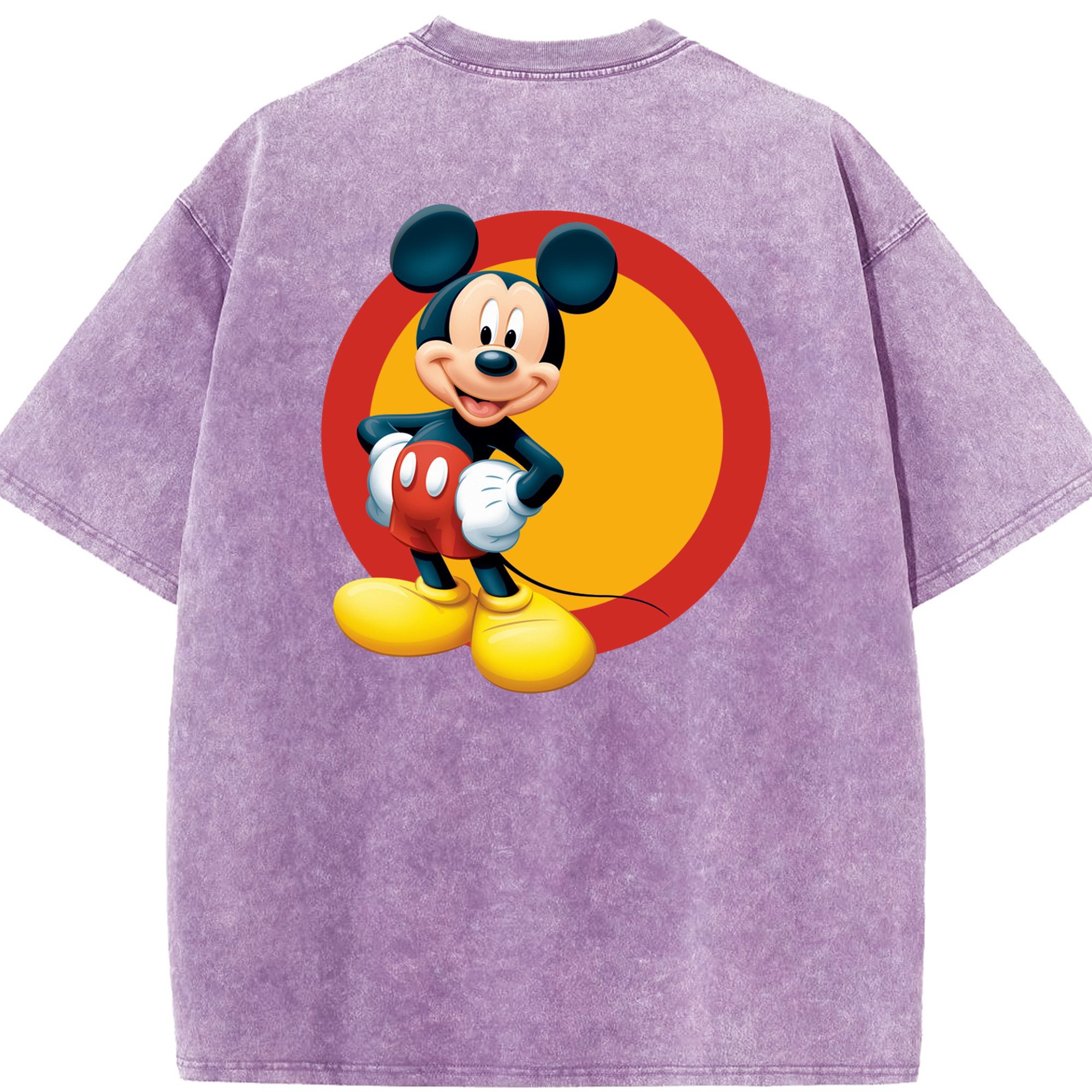 （画像用） ミッキーマウス Mickey Mouse 綿100% ヴィンテージ風 半袖Tシャツ（背面プリント）