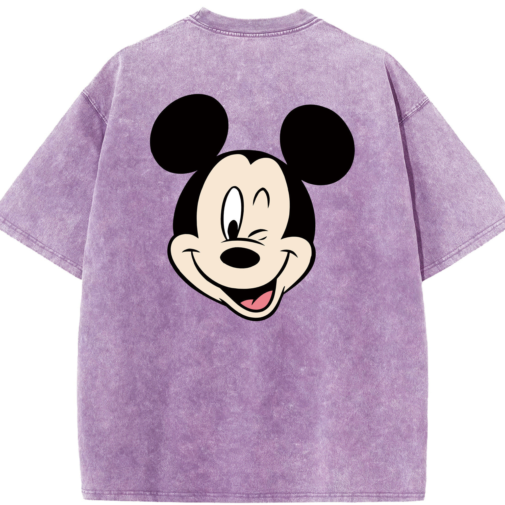 （画像用） ミッキーマウス Mickey Mouse 綿100% ヴィンテージ風 半袖Tシャツ（背面プリント）