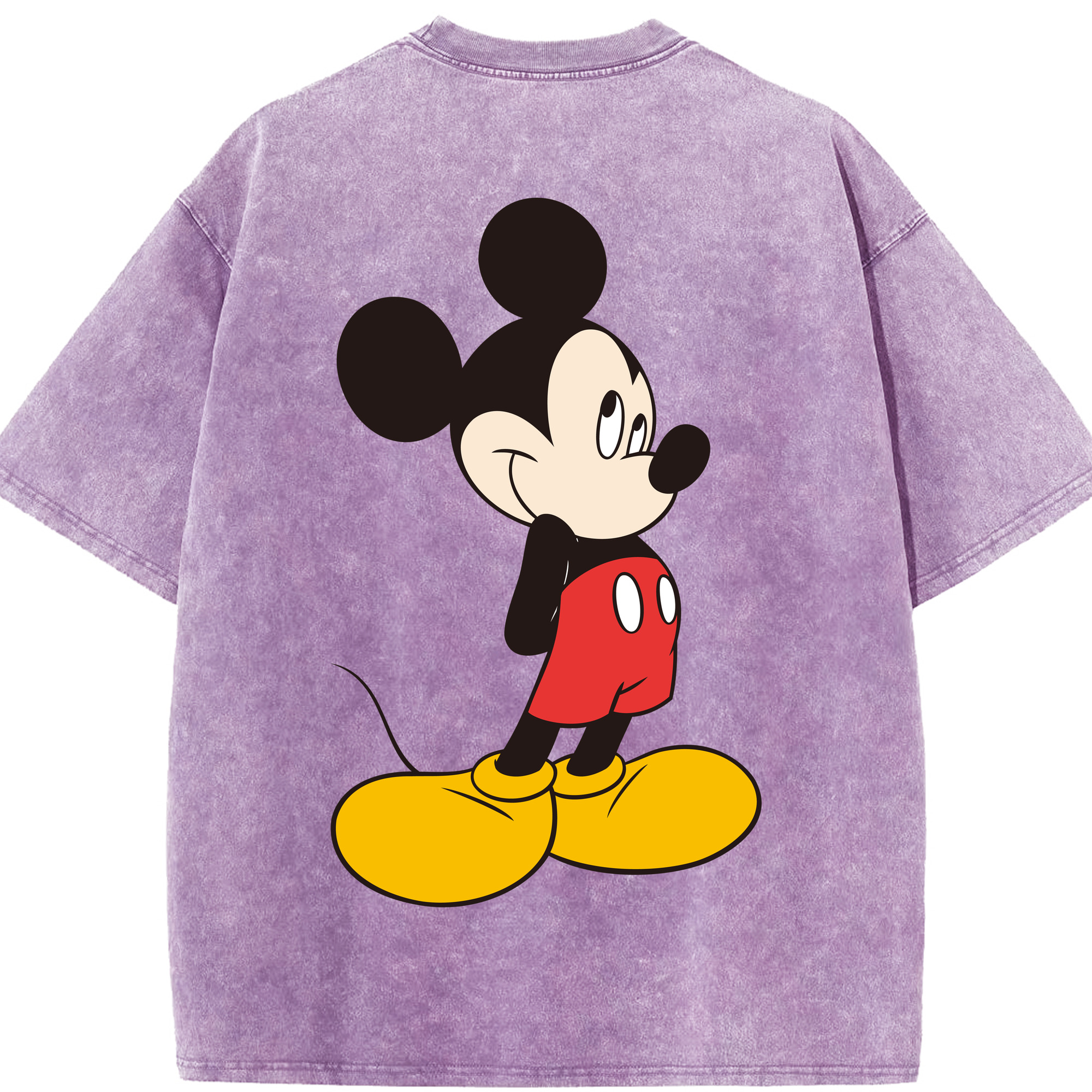 （画像用） ミッキーマウス Mickey Mouse 綿100% ヴィンテージ風 半袖Tシャツ（背面プリント）