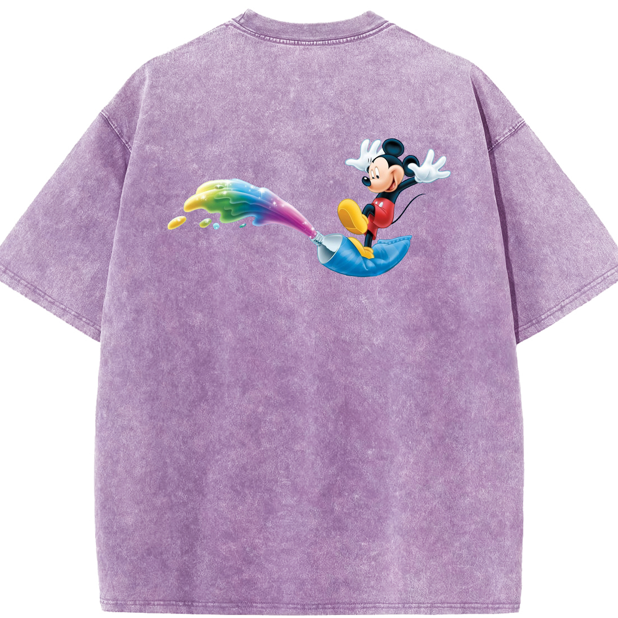 （画像用） ミッキーマウス Mickey Mouse 綿100% ヴィンテージ風 半袖Tシャツ（背面プリント）