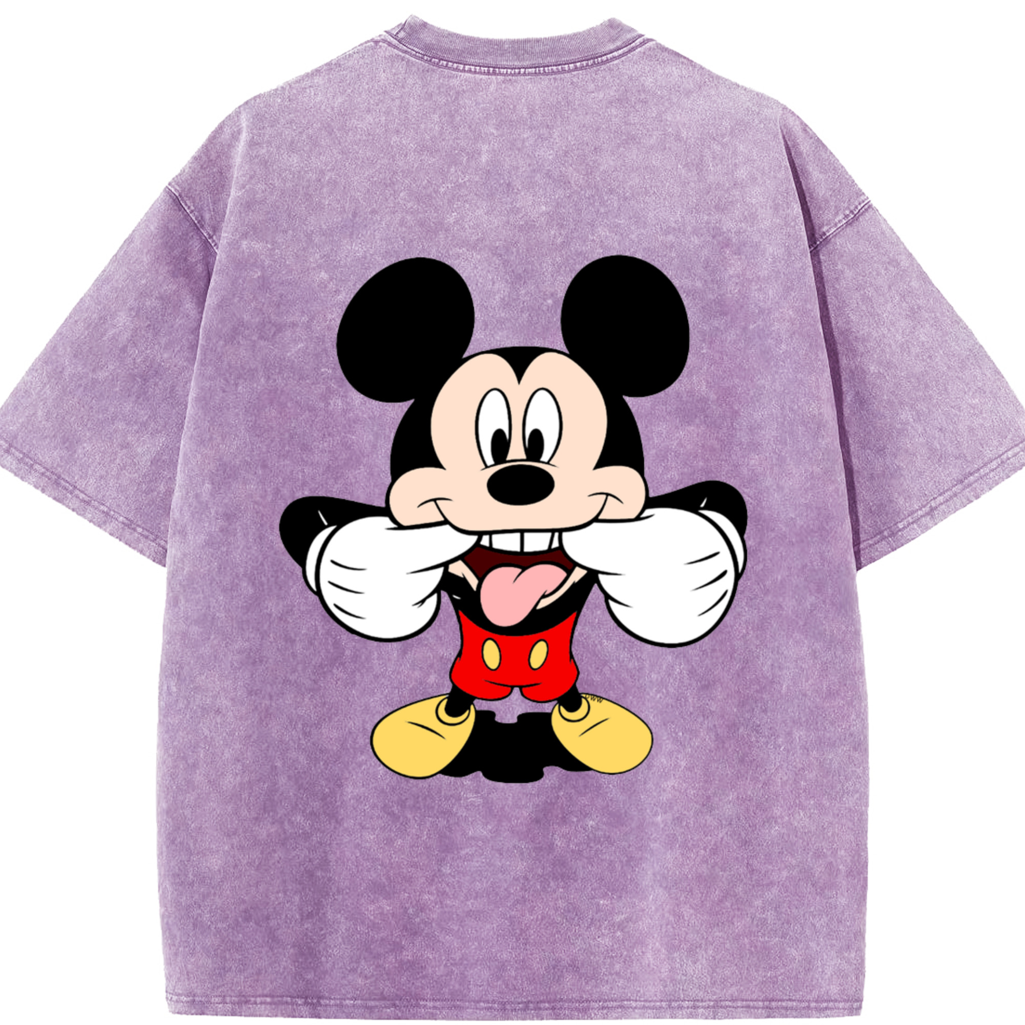 （画像用） ミッキーマウス Mickey Mouse 綿100% ヴィンテージ風 半袖Tシャツ（背面プリント）