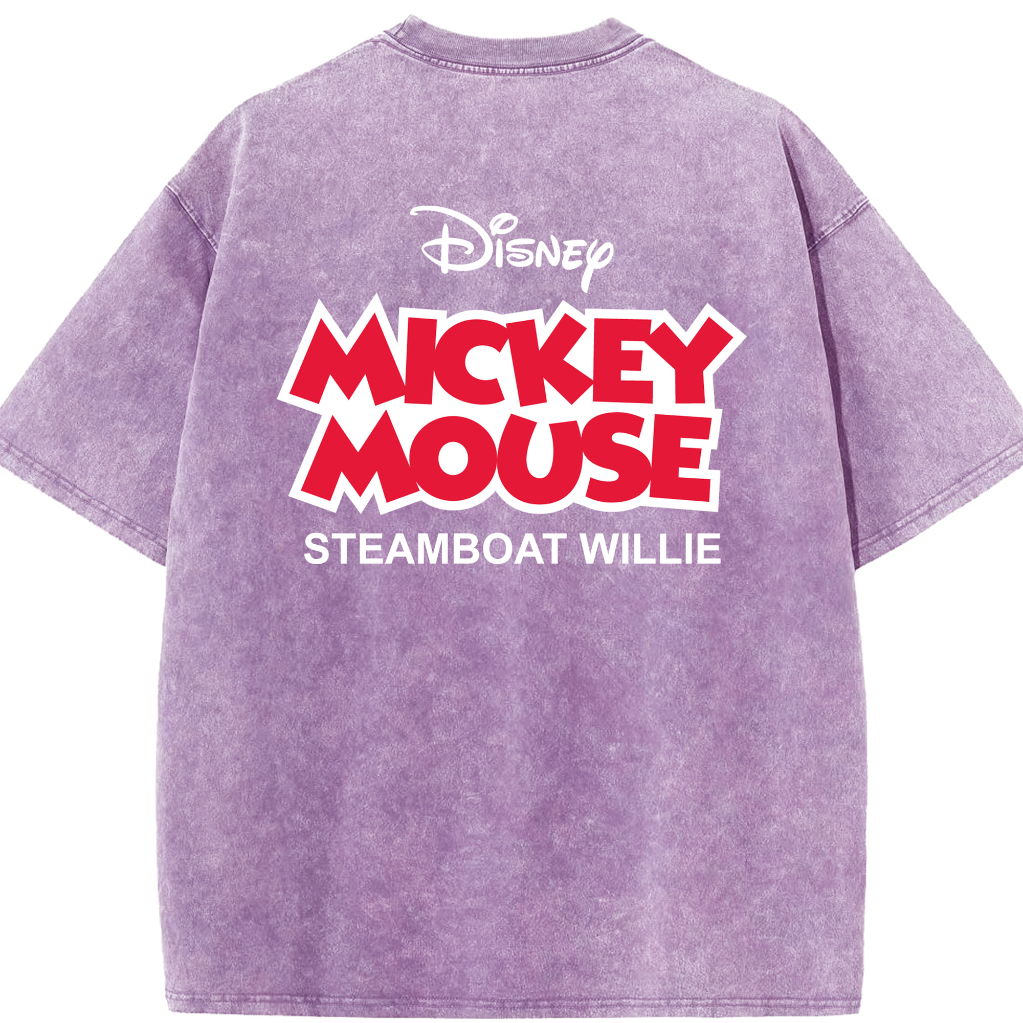（画像用） ミッキーマウス Mickey Mouse 綿100% ヴィンテージ風 半袖Tシャツ（背面プリント）