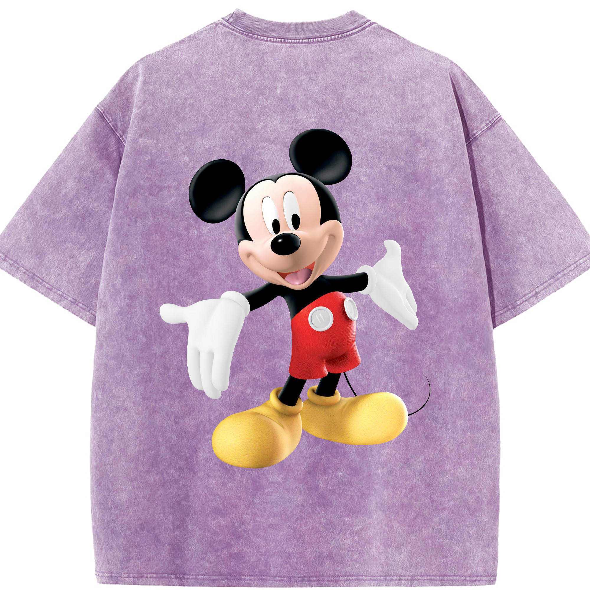 （画像用） ミッキーマウス Mickey Mouse 綿100% ヴィンテージ風 半袖Tシャツ（背面プリント）