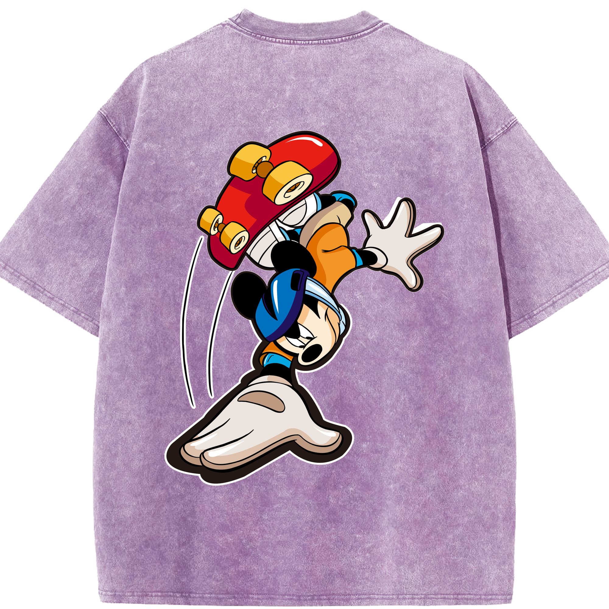（画像用） ミッキーマウス Mickey Mouse 綿100% ヴィンテージ風 半袖Tシャツ（背面プリント）