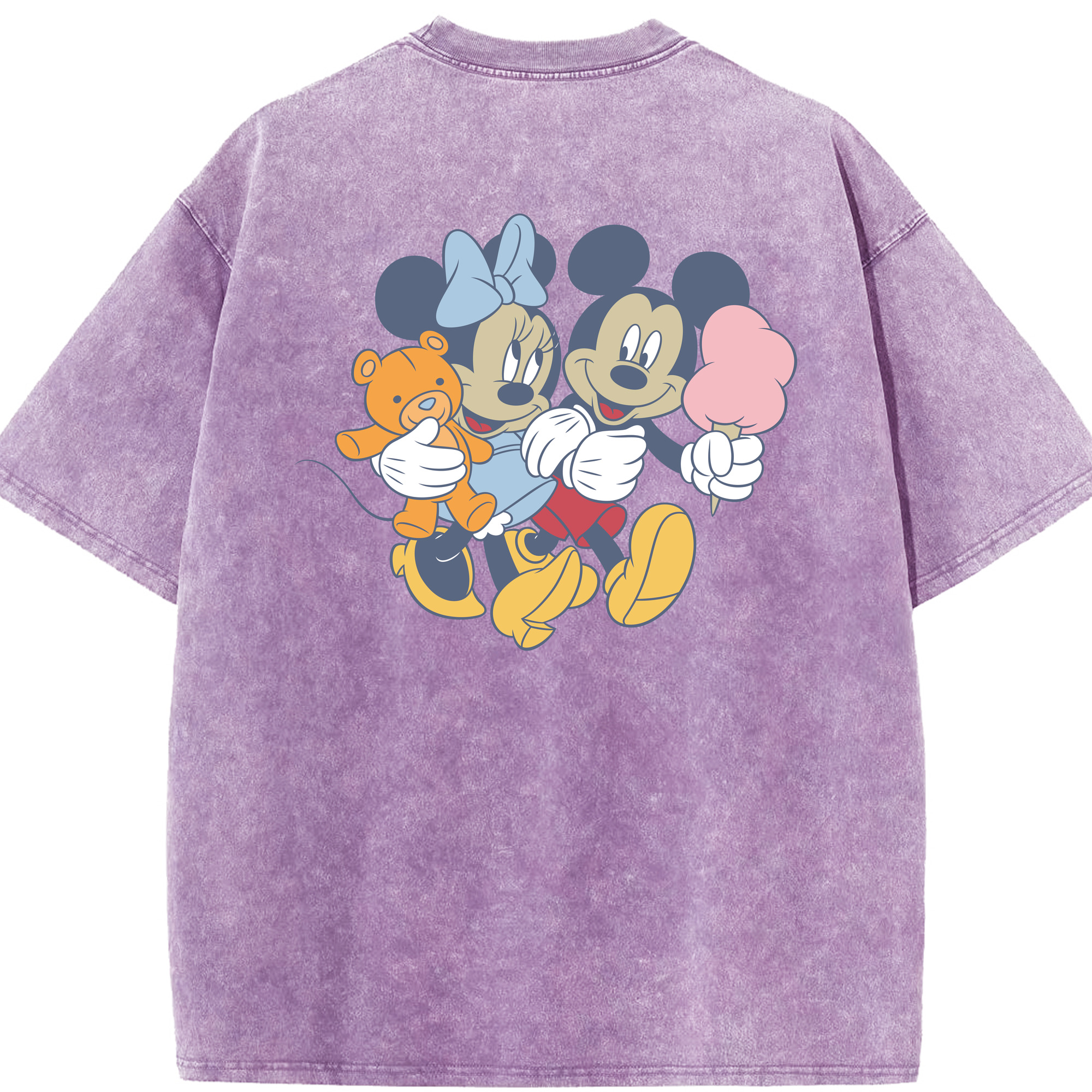 （画像用） ミッキーマウス Mickey Mouse 綿100% ヴィンテージ風 半袖Tシャツ（背面プリント）