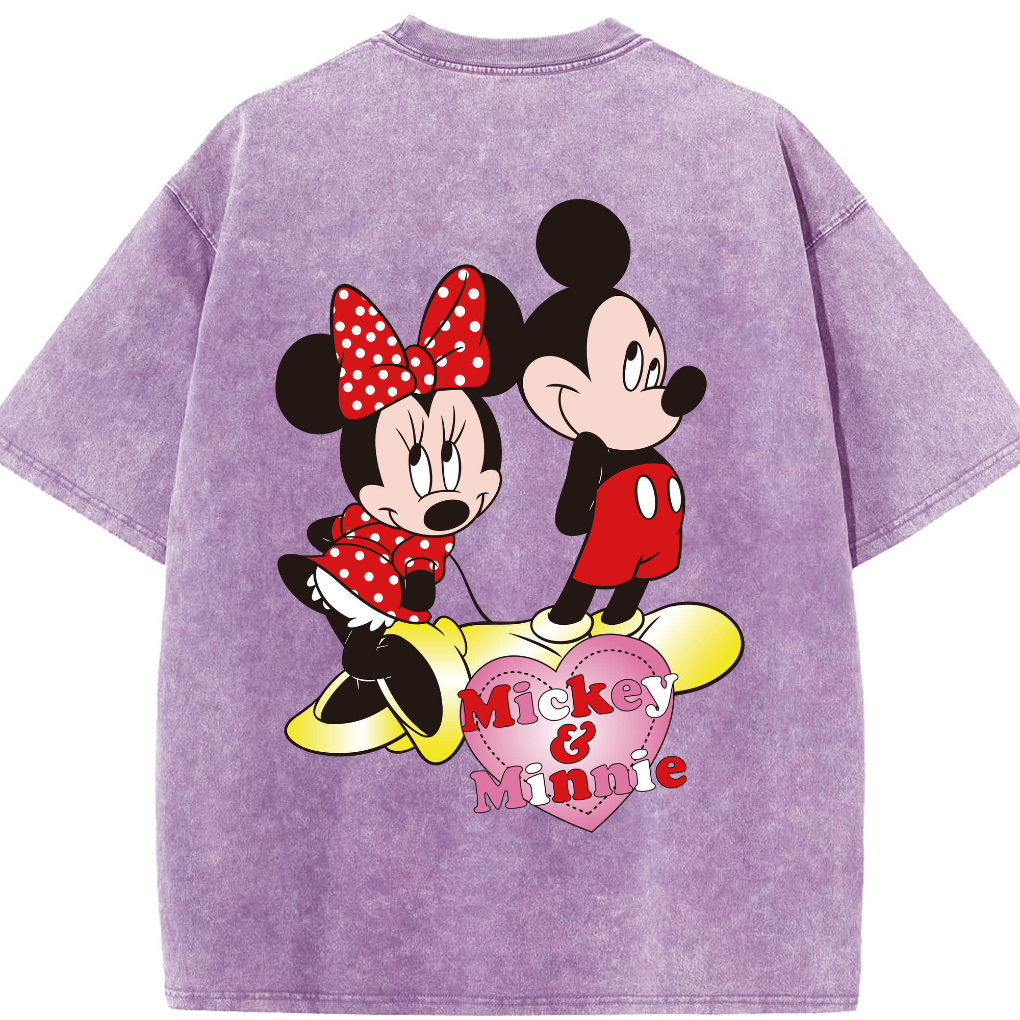 （画像用） ミッキーマウス Mickey Mouse 綿100% ヴィンテージ風 半袖Tシャツ（背面プリント）