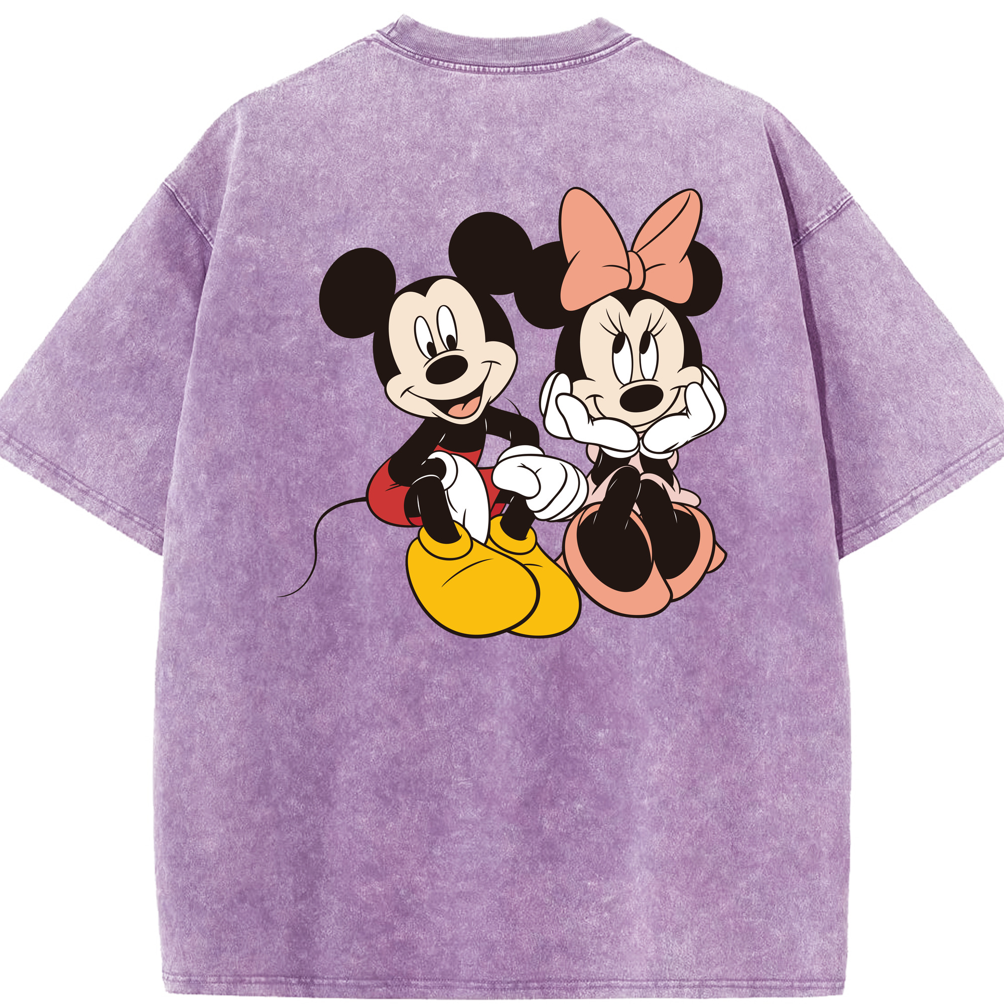 （画像用） ミッキーマウス Mickey Mouse 綿100% ヴィンテージ風 半袖Tシャツ（背面プリント）