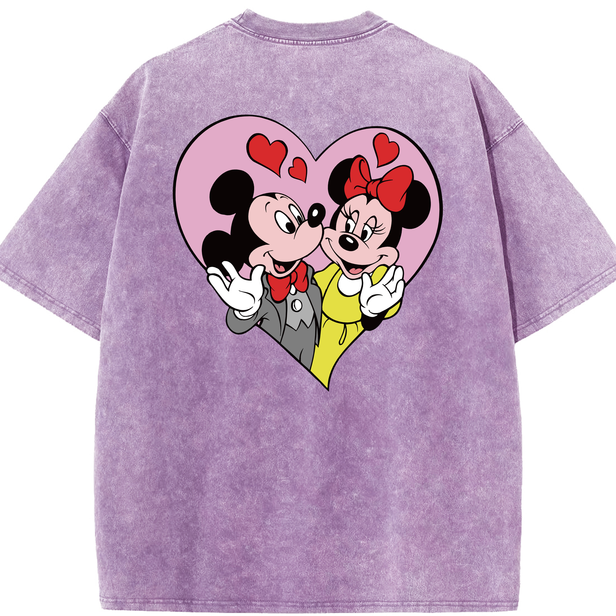 （画像用） ミッキーマウス Mickey Mouse 綿100% ヴィンテージ風 半袖Tシャツ（背面プリント）