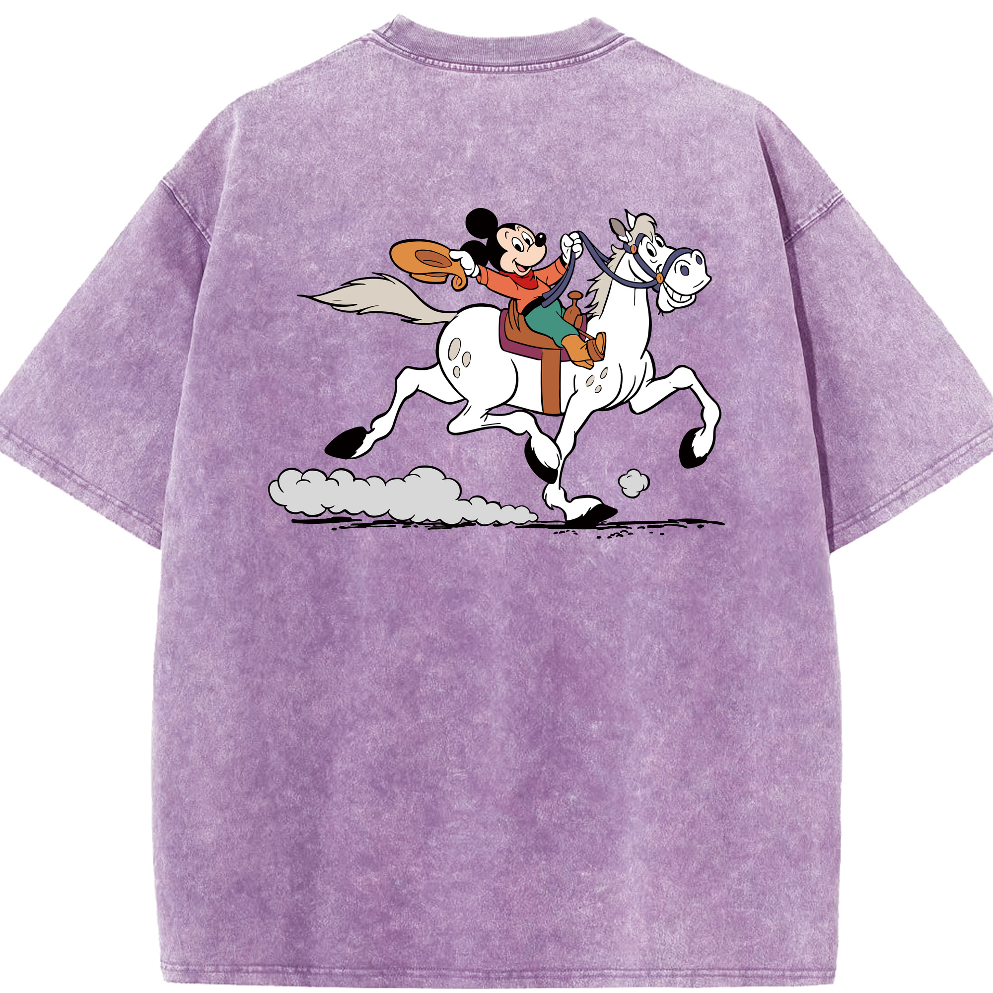 （画像用） ミッキーマウス Mickey Mouse 綿100% ヴィンテージ風 半袖Tシャツ（背面プリント）