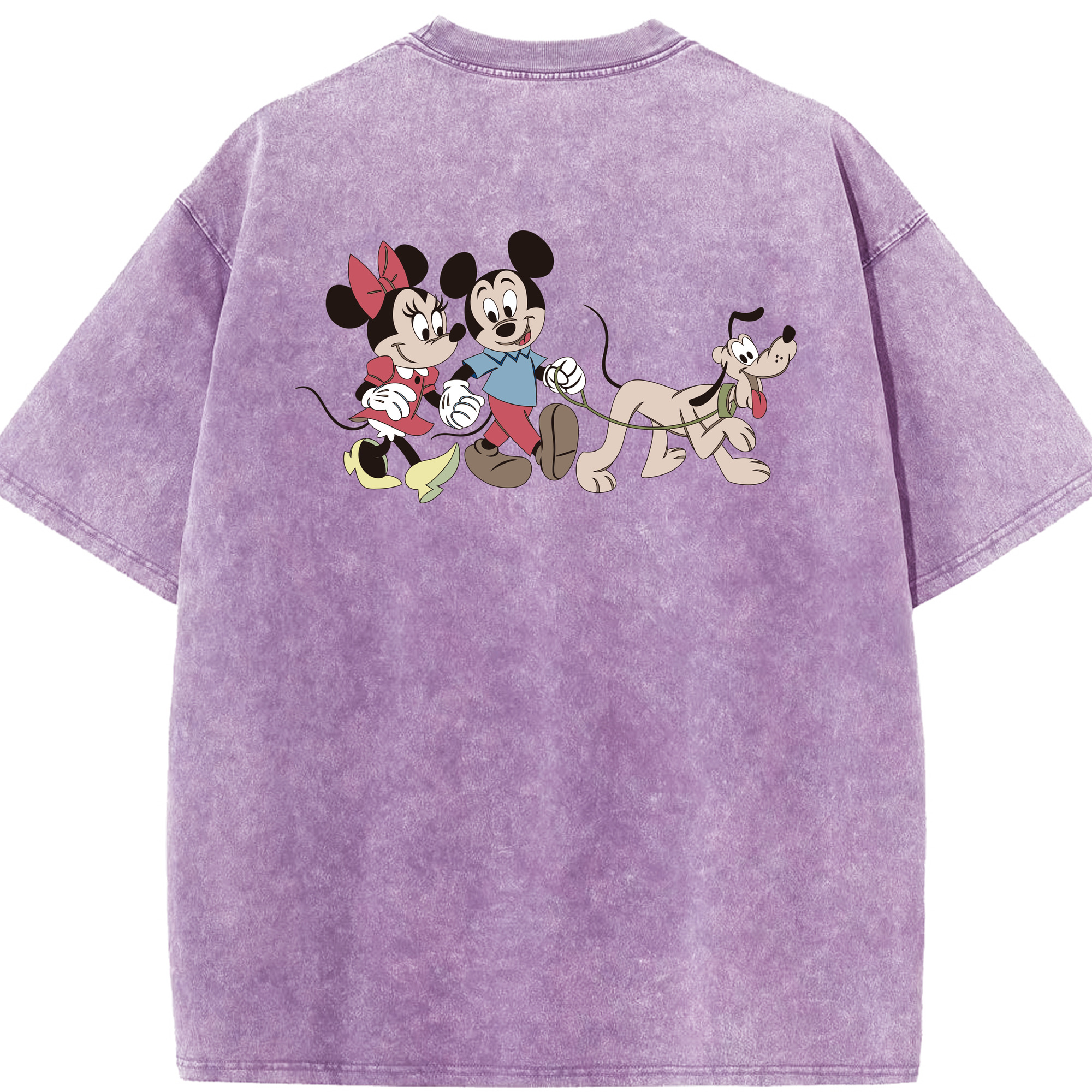 （画像用） ミッキーマウス Mickey Mouse 綿100% ヴィンテージ風 半袖Tシャツ（背面プリント）