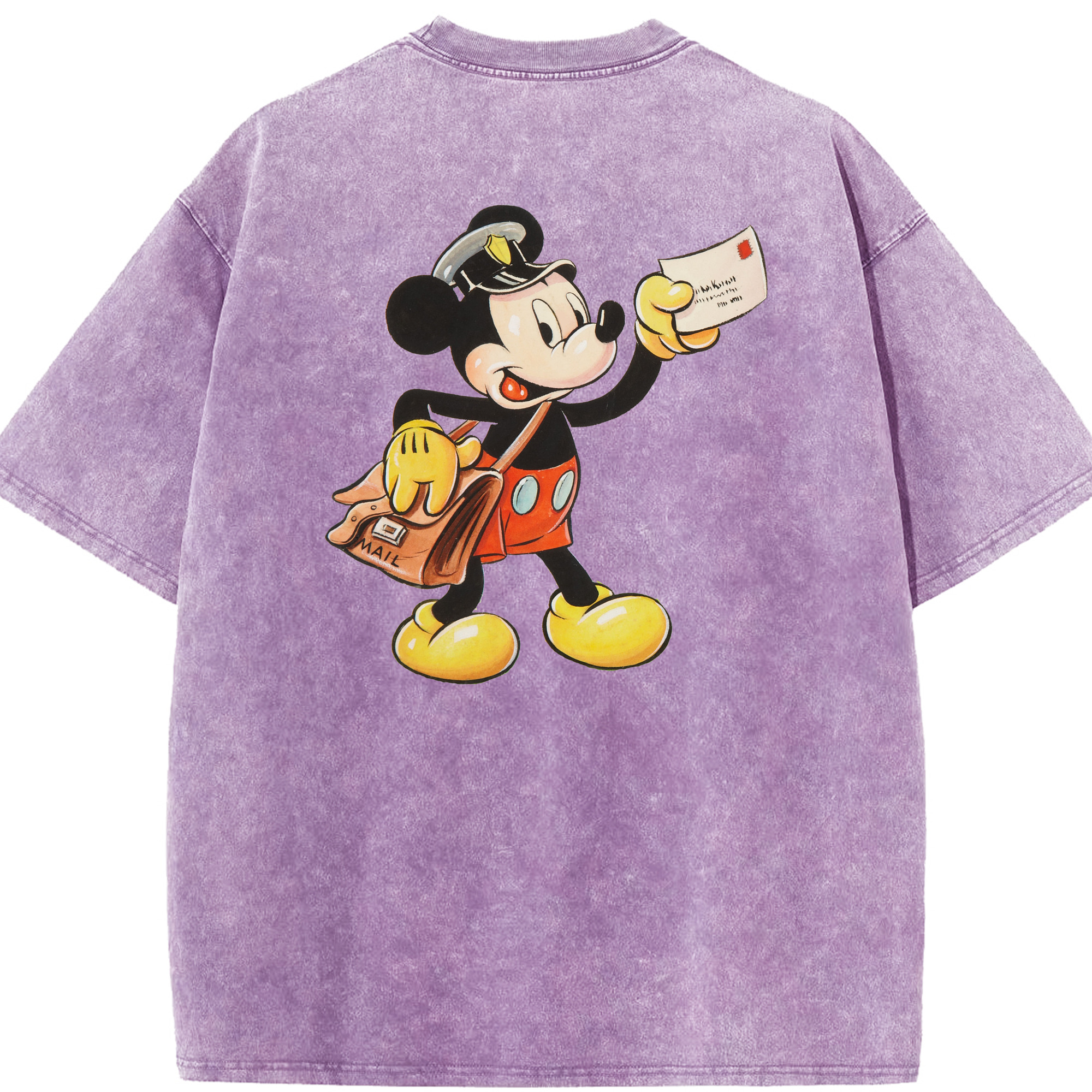 （画像用） ミッキーマウス Mickey Mouse 綿100% ヴィンテージ風 半袖Tシャツ（背面プリント）
