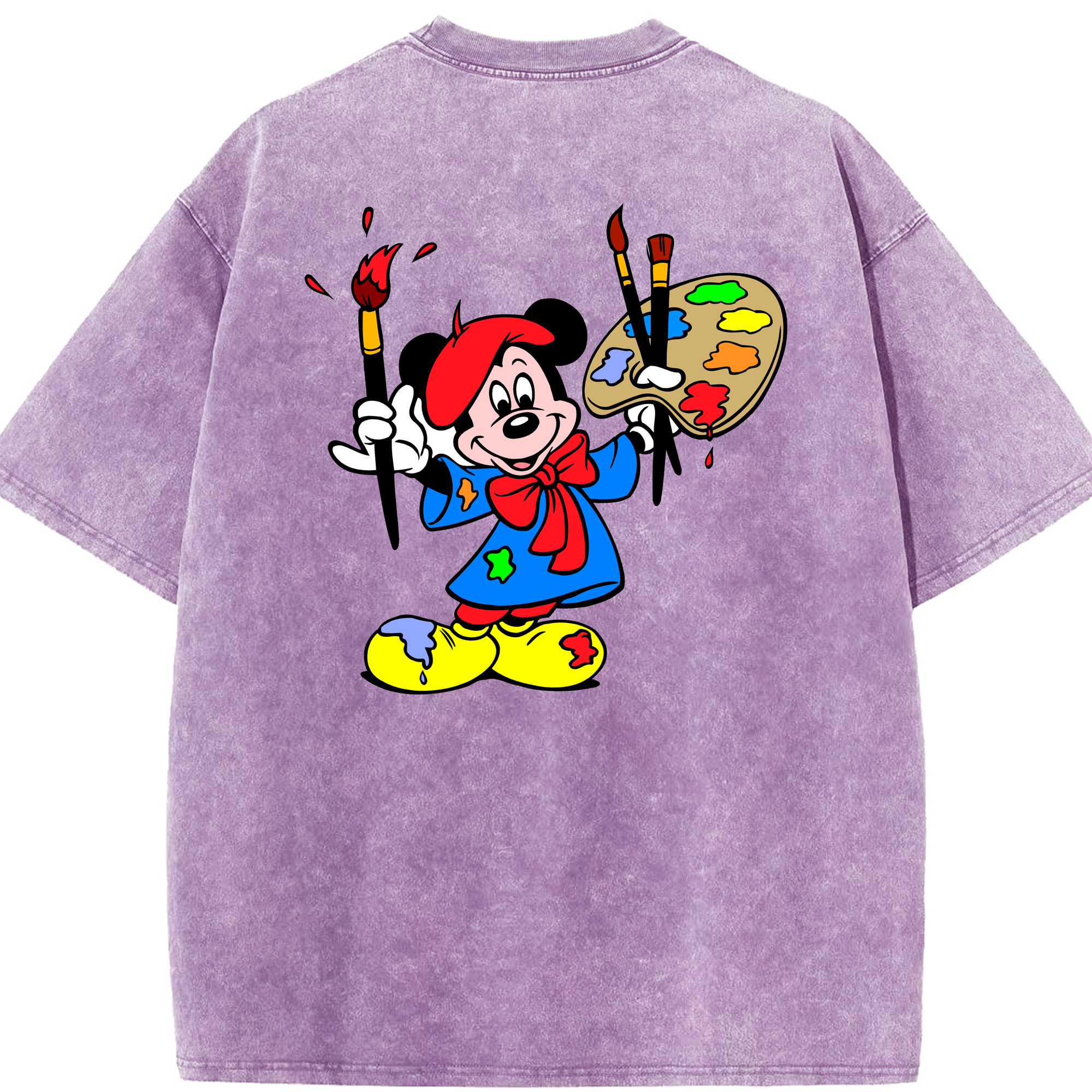 （画像用） ミッキーマウス Mickey Mouse 綿100% ヴィンテージ風 半袖Tシャツ（背面プリント）