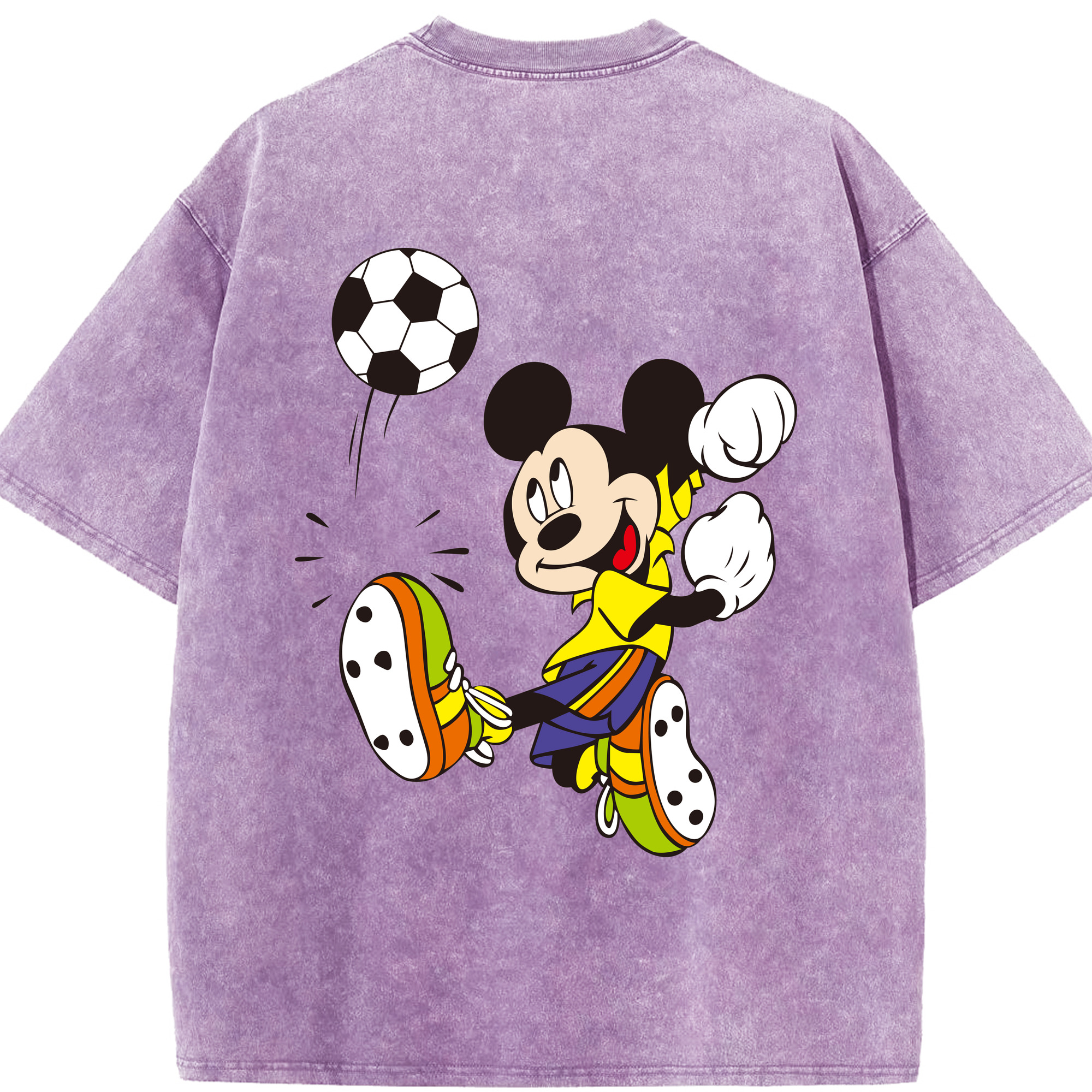 （画像用） ミッキーマウス Mickey Mouse 綿100% ヴィンテージ風 半袖Tシャツ（背面プリント）