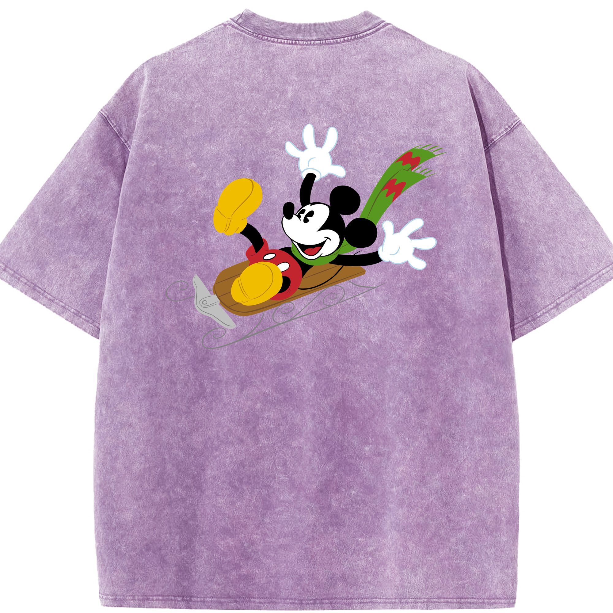 （画像用） ミッキーマウス Mickey Mouse 綿100% ヴィンテージ風 半袖Tシャツ（背面プリント）