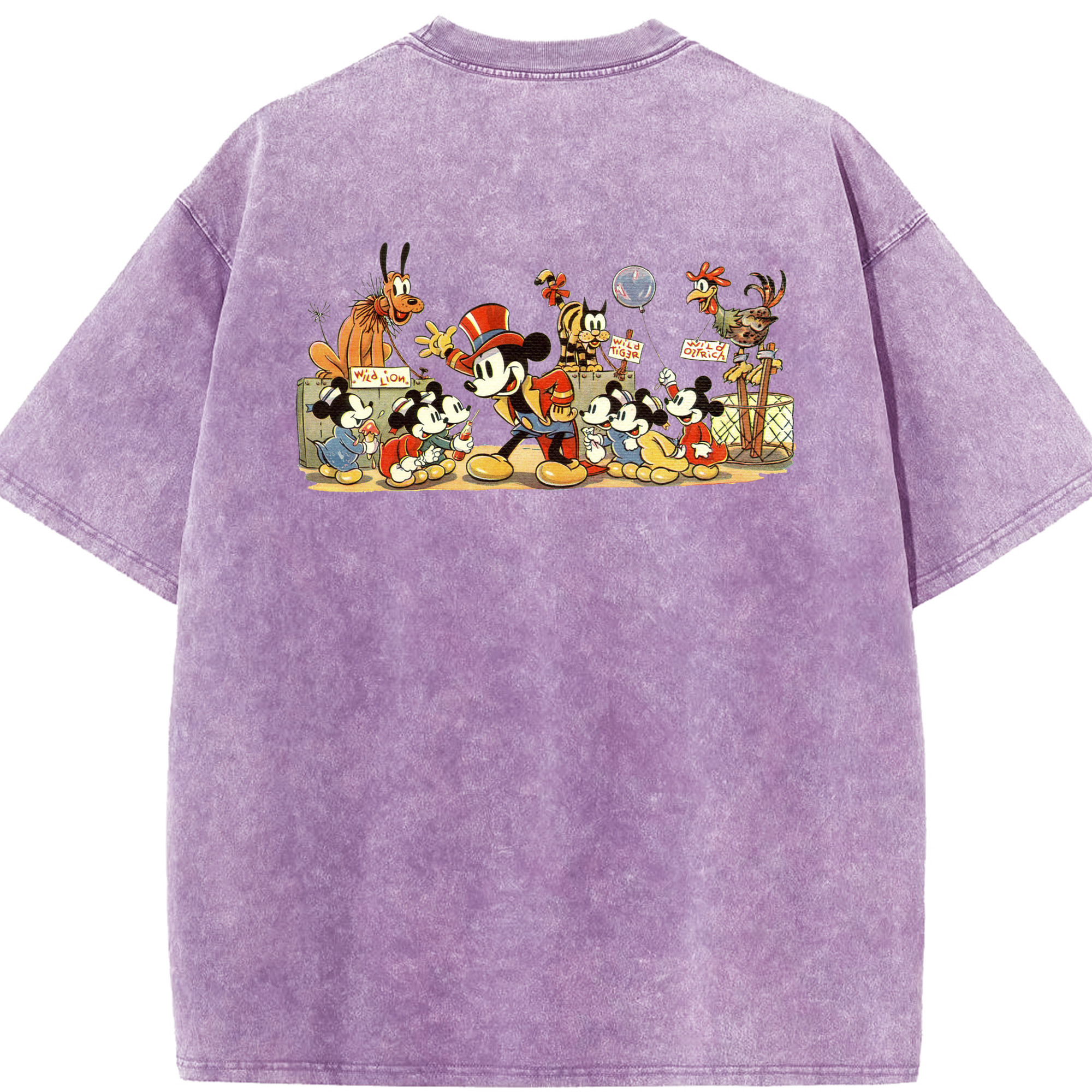 （画像用） ミッキーマウス Mickey Mouse 綿100% ヴィンテージ風 半袖Tシャツ（背面プリント）