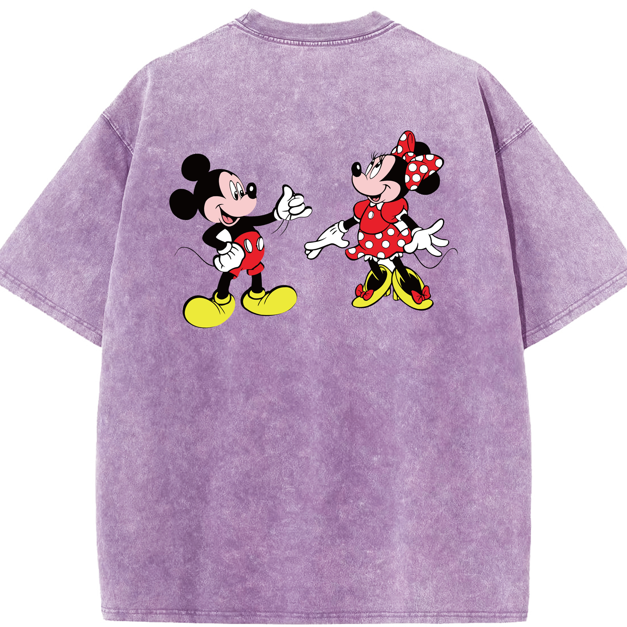 （画像用） ミッキーマウス Mickey Mouse 綿100% ヴィンテージ風 半袖Tシャツ（背面プリント）