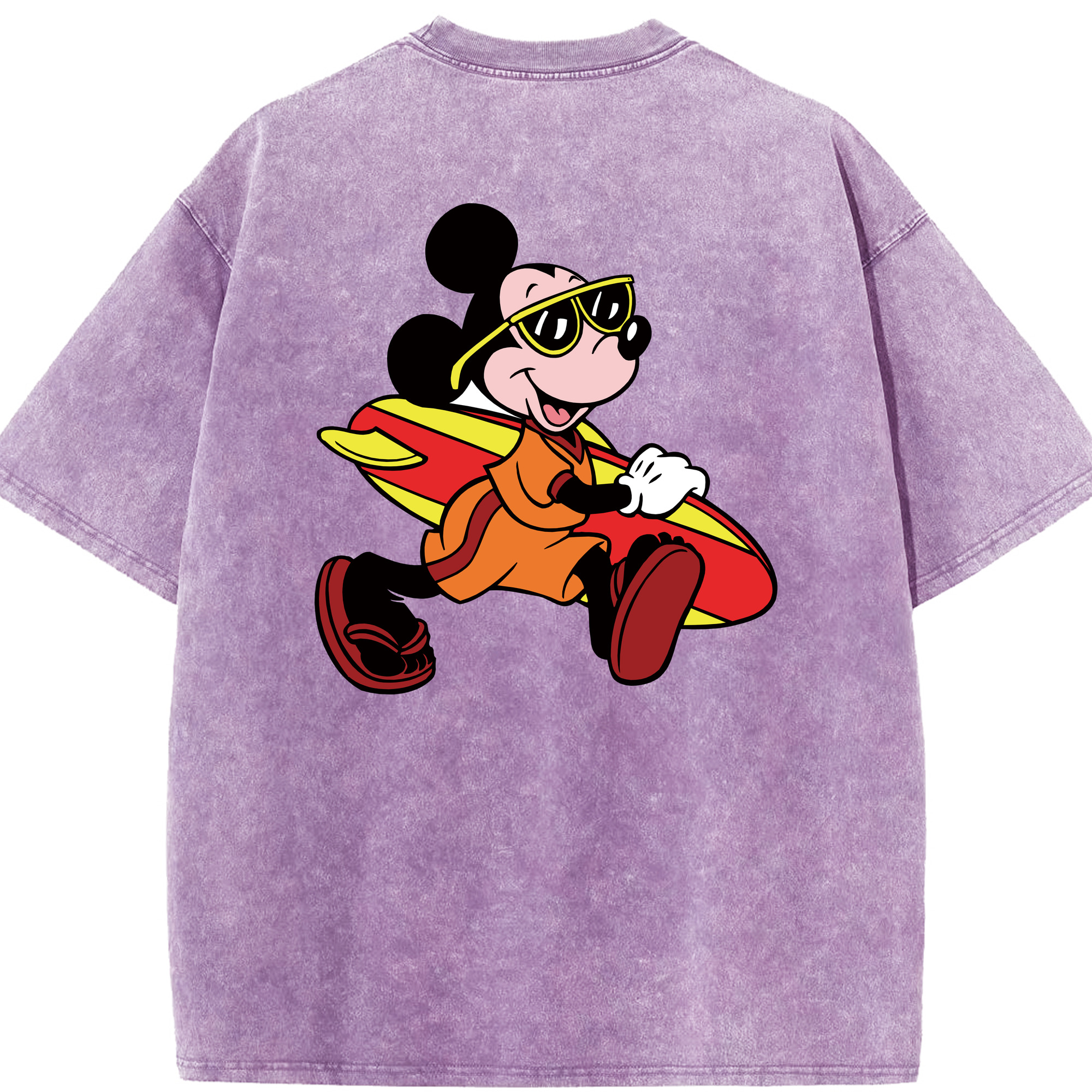 （画像用） ミッキーマウス Mickey Mouse 綿100% ヴィンテージ風 半袖Tシャツ（背面プリント）