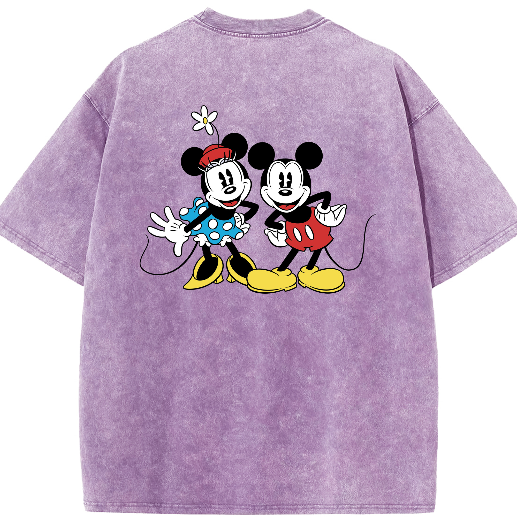 （画像用） ミッキーマウス Mickey Mouse 綿100% ヴィンテージ風 半袖Tシャツ（背面プリント）