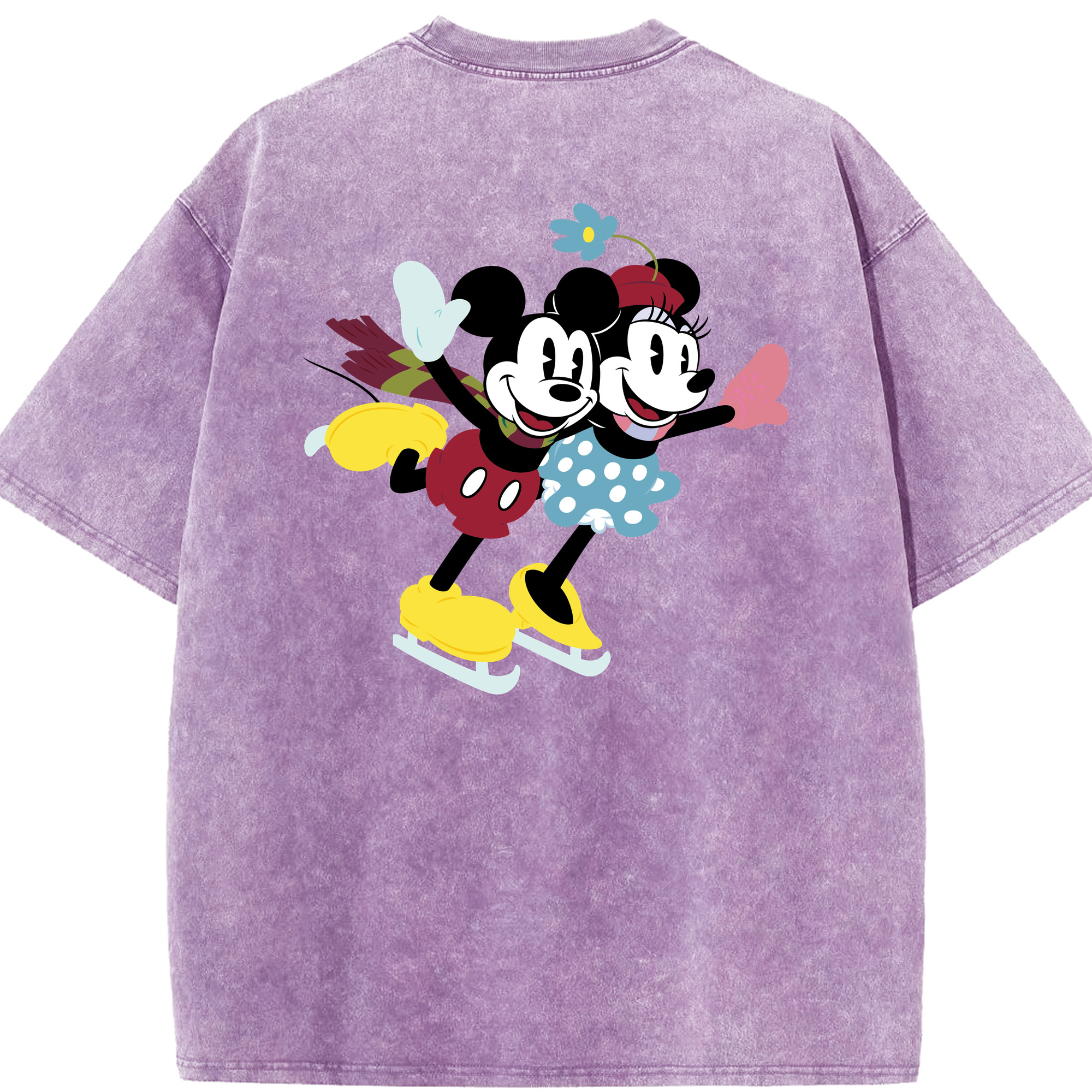 （画像用） ミッキーマウス Mickey Mouse 綿100% ヴィンテージ風 半袖Tシャツ（背面プリント）