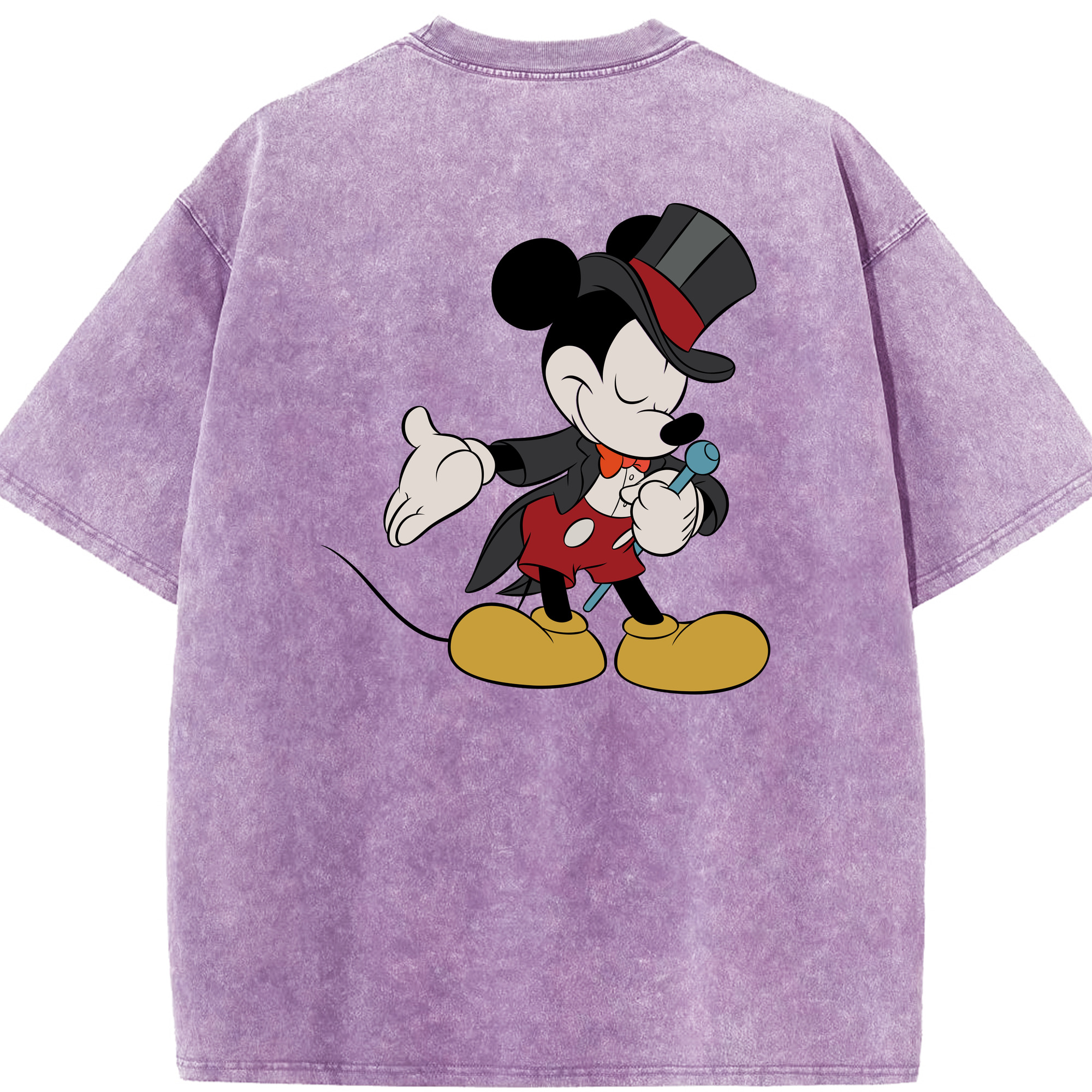 （画像用） ミッキーマウス Mickey Mouse 綿100% ヴィンテージ風 半袖Tシャツ（背面プリント）