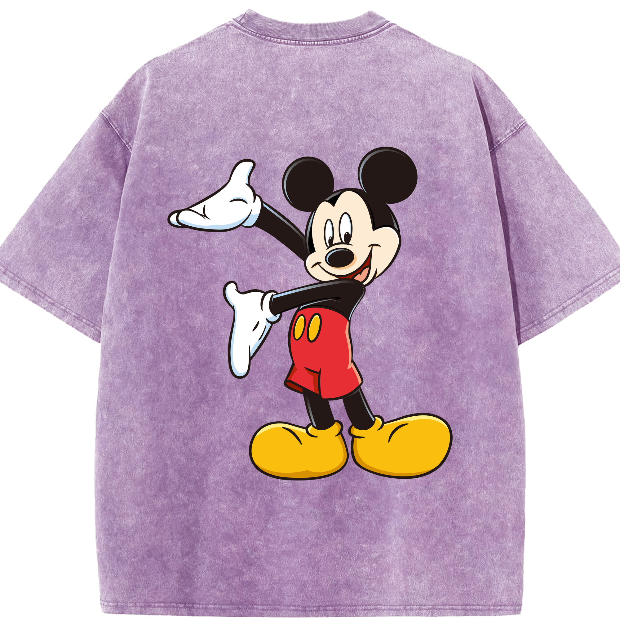 （画像用） ミッキーマウス Mickey Mouse 綿100% ヴィンテージ風 半袖Tシャツ（背面プリント）
