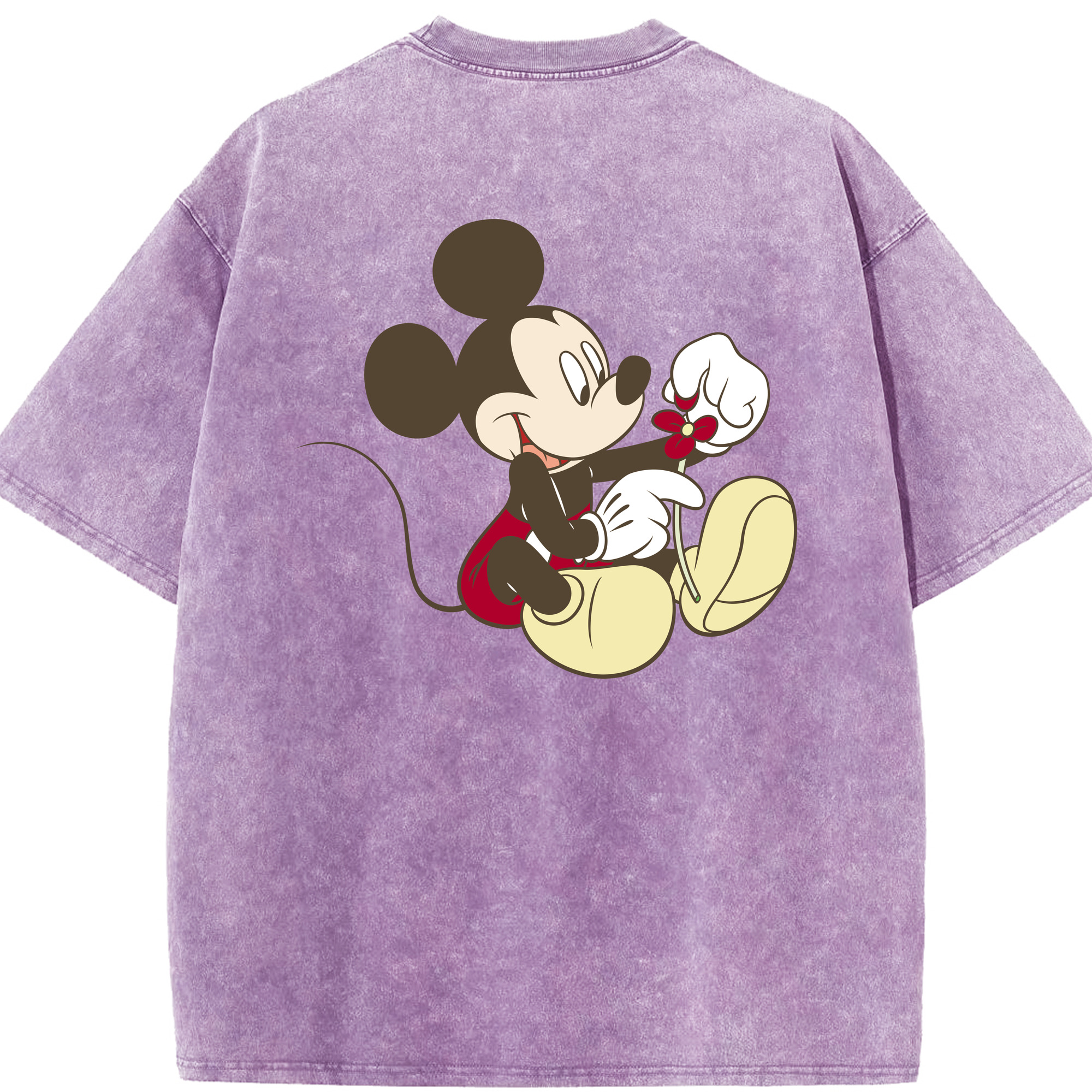 （画像用） ミッキーマウス Mickey Mouse 綿100% ヴィンテージ風 半袖Tシャツ（背面プリント）