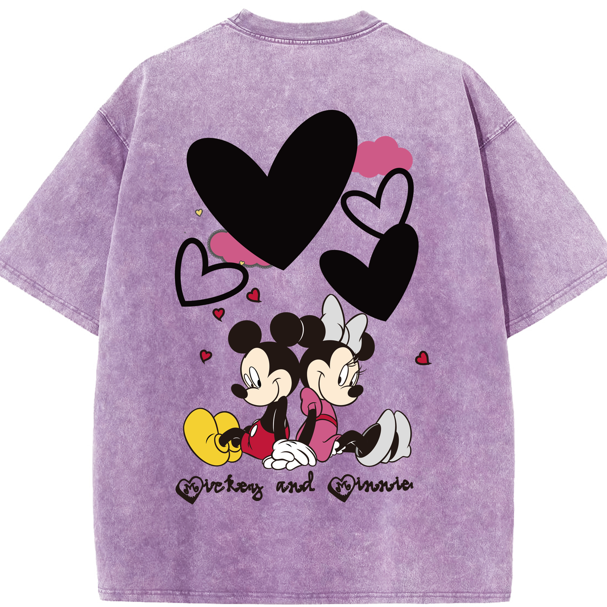 （画像用） ミッキーマウス Mickey Mouse 綿100% ヴィンテージ風 半袖Tシャツ（背面プリント）