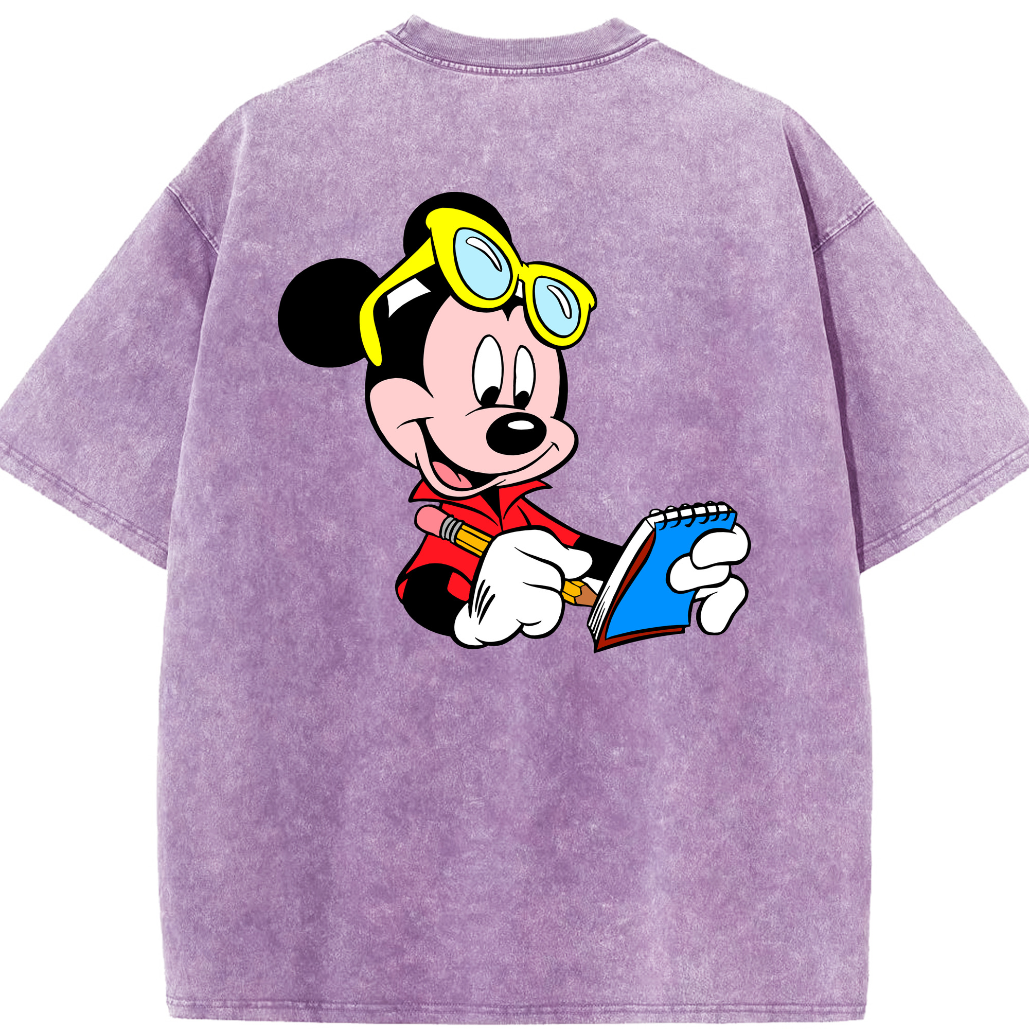 （画像用） ミッキーマウス Mickey Mouse 綿100% ヴィンテージ風 半袖Tシャツ（背面プリント）