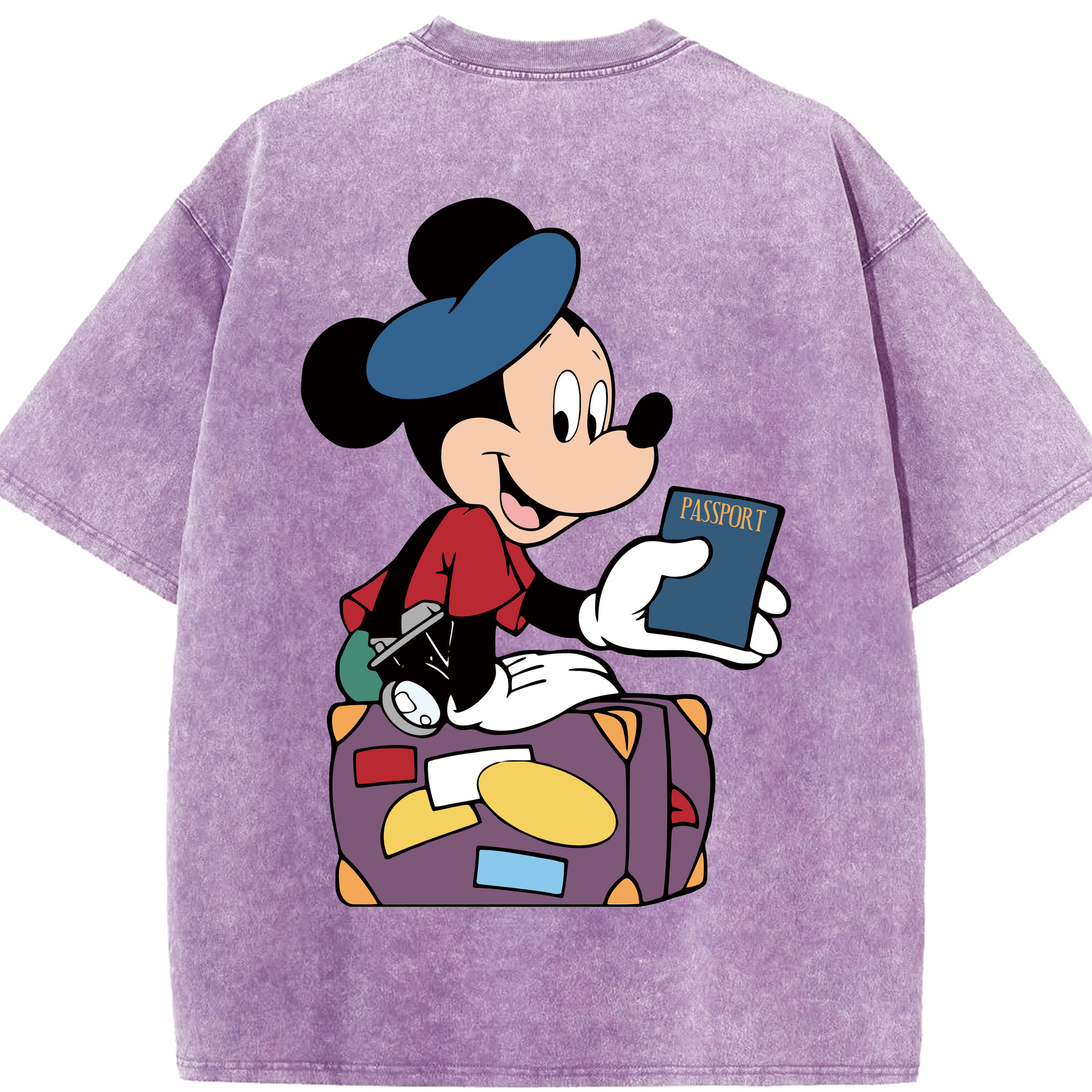 （画像用） ミッキーマウス Mickey Mouse 綿100% ヴィンテージ風 半袖Tシャツ（背面プリント）