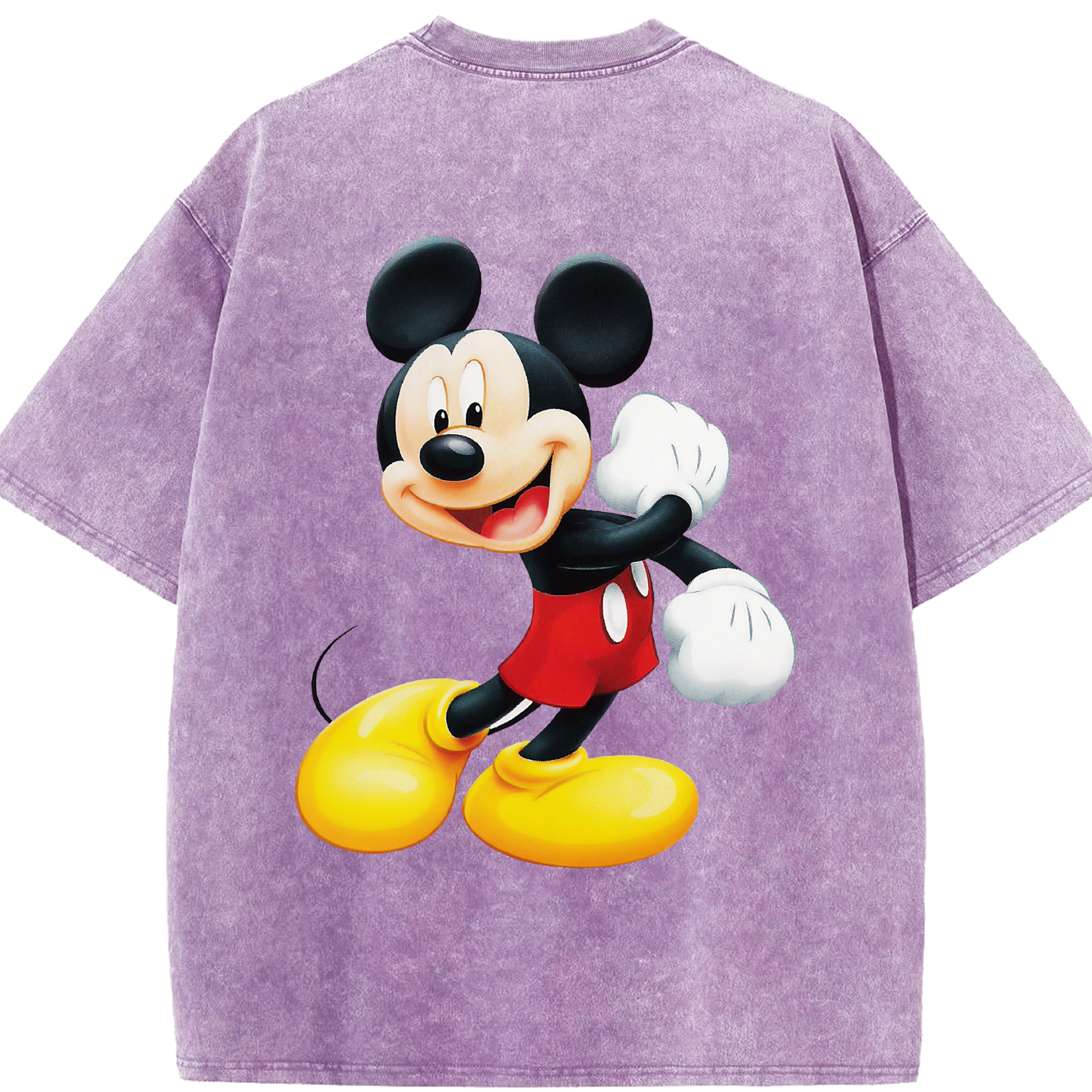 （画像用） ミッキーマウス Mickey Mouse 綿100% ヴィンテージ風 半袖Tシャツ（背面プリント）