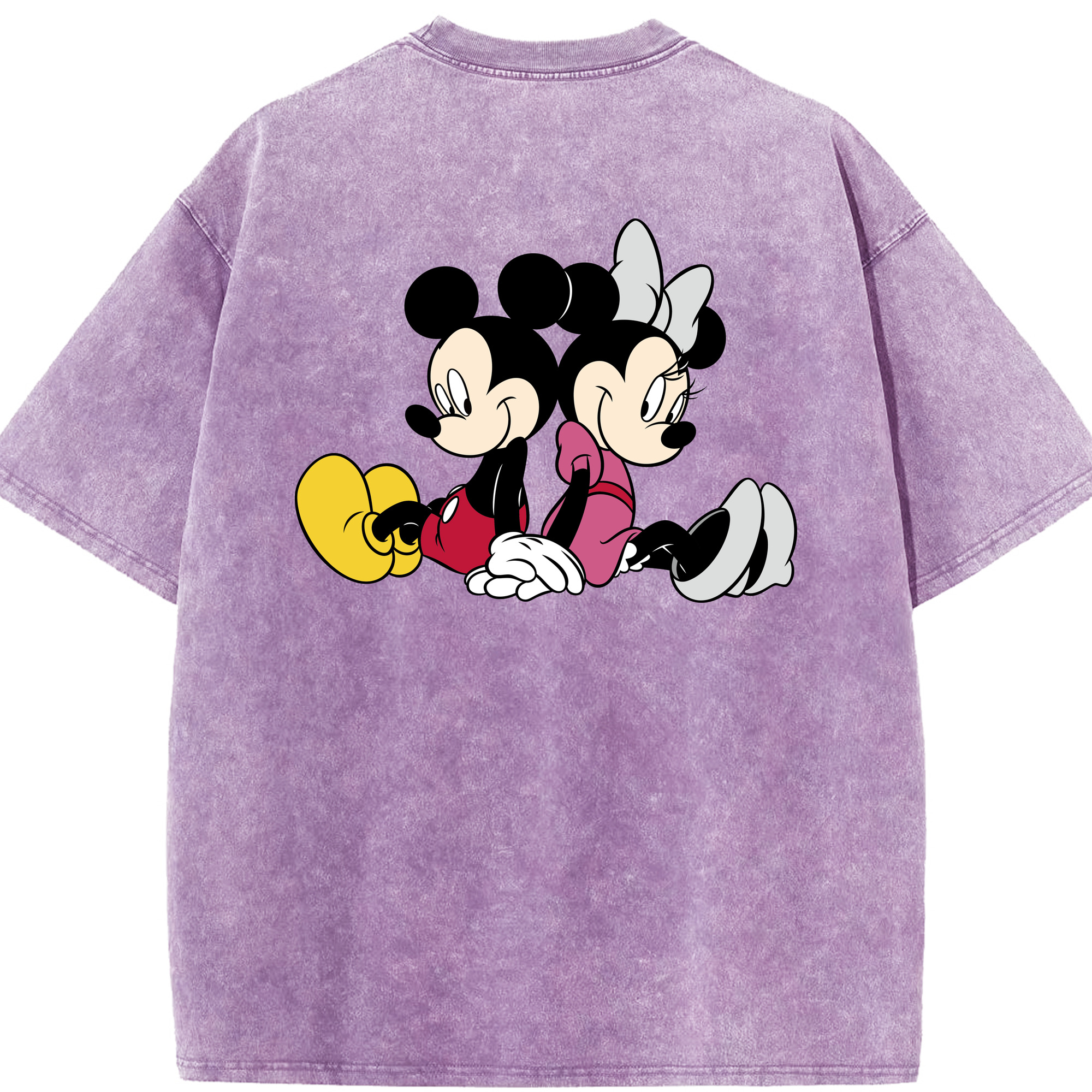 （画像用） ミッキーマウス Mickey Mouse 綿100% ヴィンテージ風 半袖Tシャツ（背面プリント）