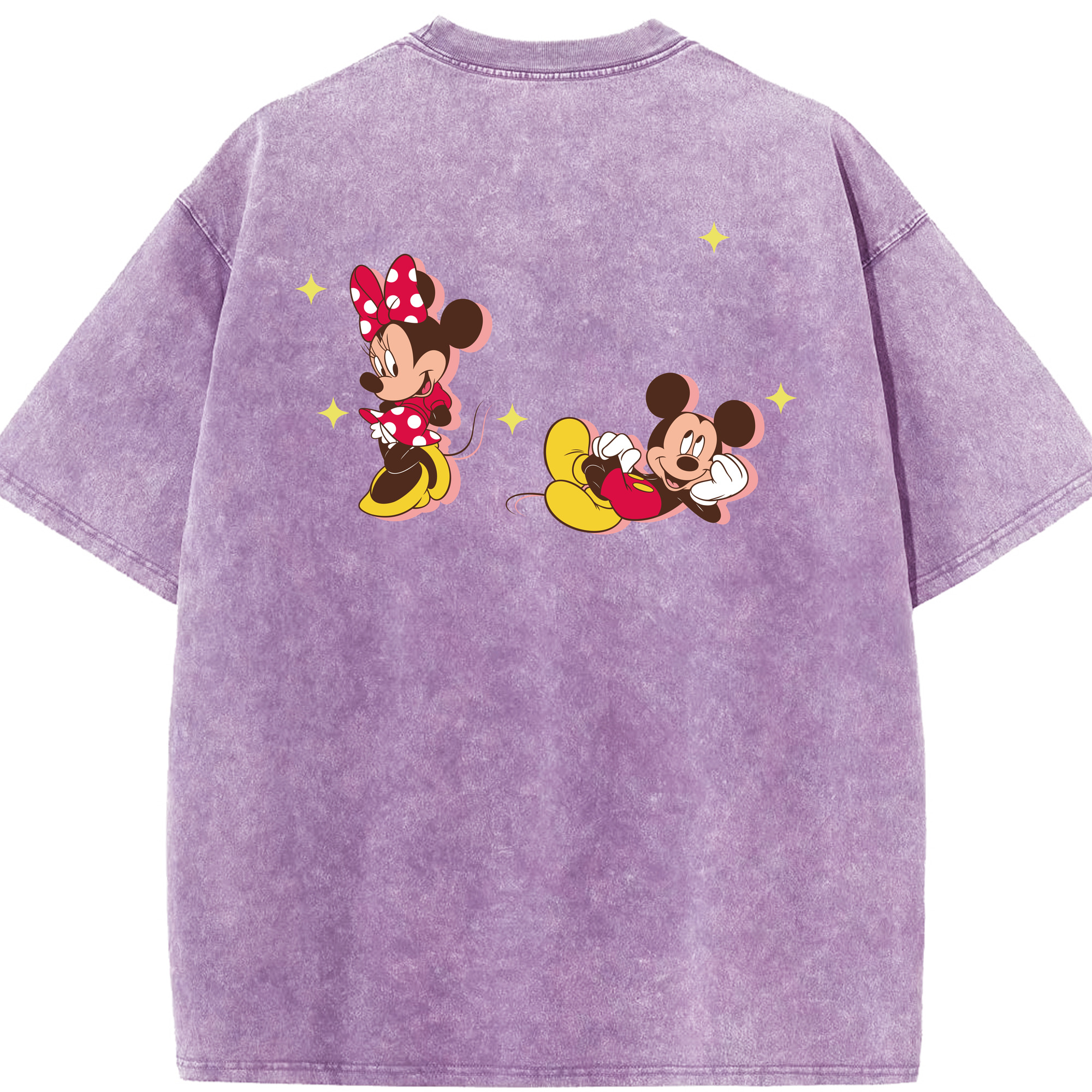 （画像用） ミッキーマウス Mickey Mouse 綿100% ヴィンテージ風 半袖Tシャツ（背面プリント）