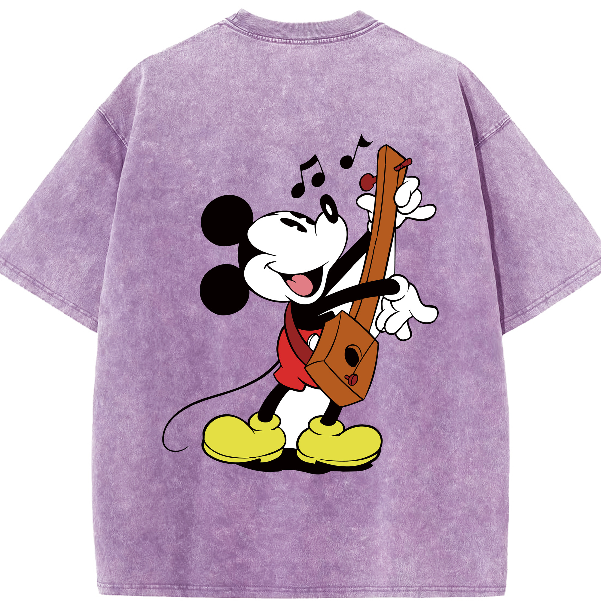 （画像用） ミッキーマウス Mickey Mouse 綿100% ヴィンテージ風 半袖Tシャツ（背面プリント）