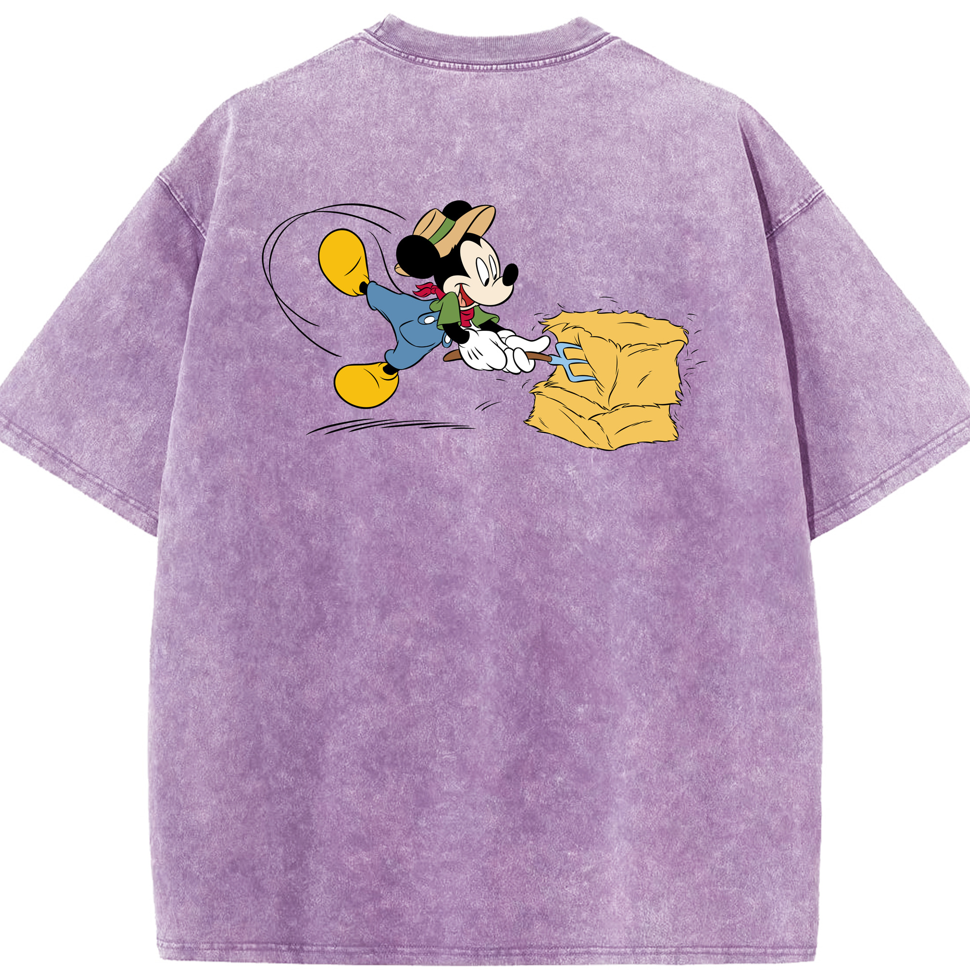 （画像用） ミッキーマウス Mickey Mouse 綿100% ヴィンテージ風 半袖Tシャツ（背面プリント）