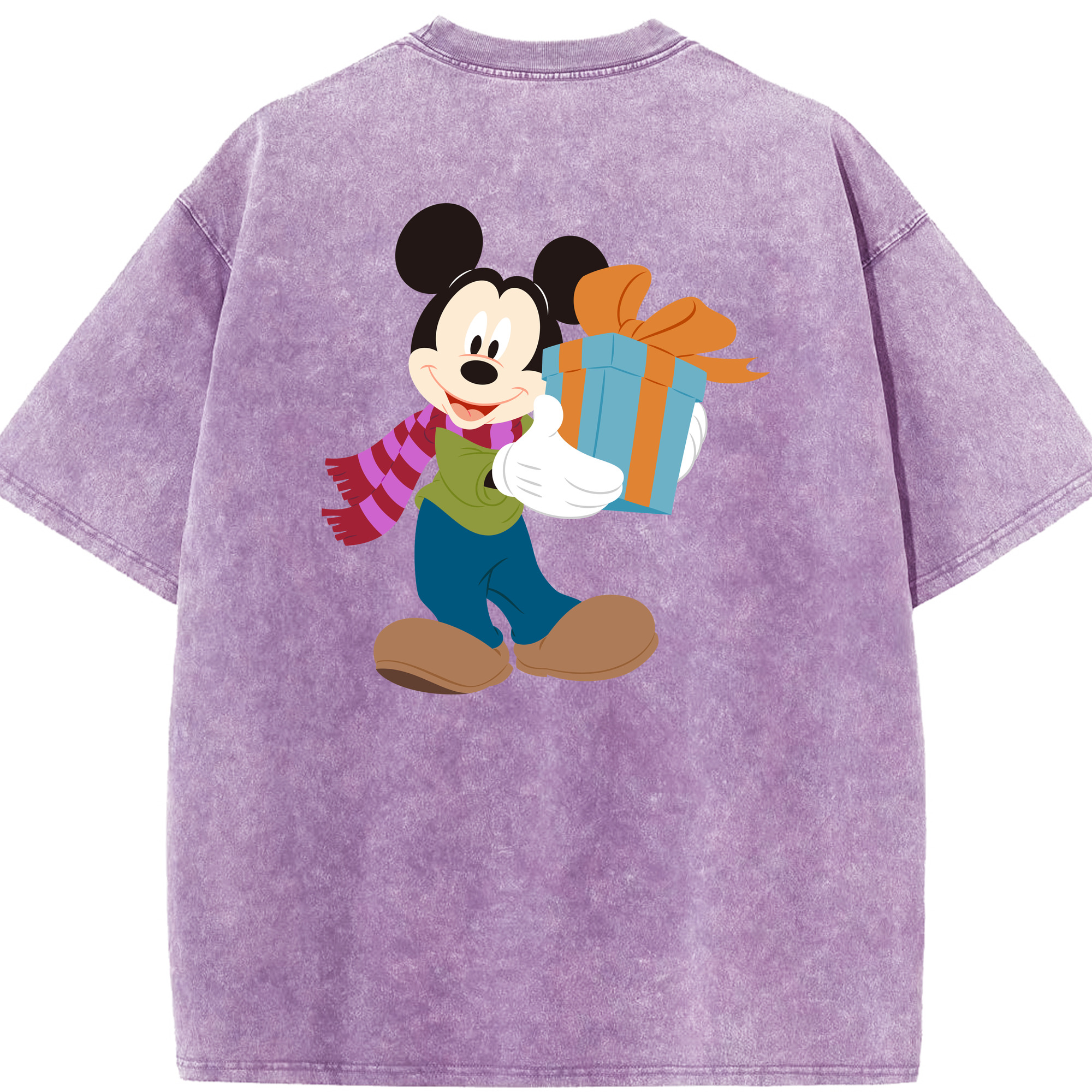 （画像用） ミッキーマウス Mickey Mouse 綿100% ヴィンテージ風 半袖Tシャツ（背面プリント）