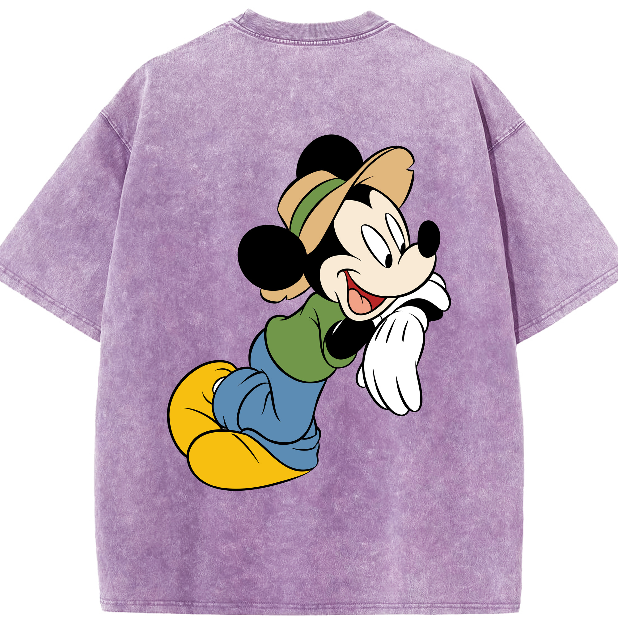 （画像用） ミッキーマウス Mickey Mouse 綿100% ヴィンテージ風 半袖Tシャツ（背面プリント）