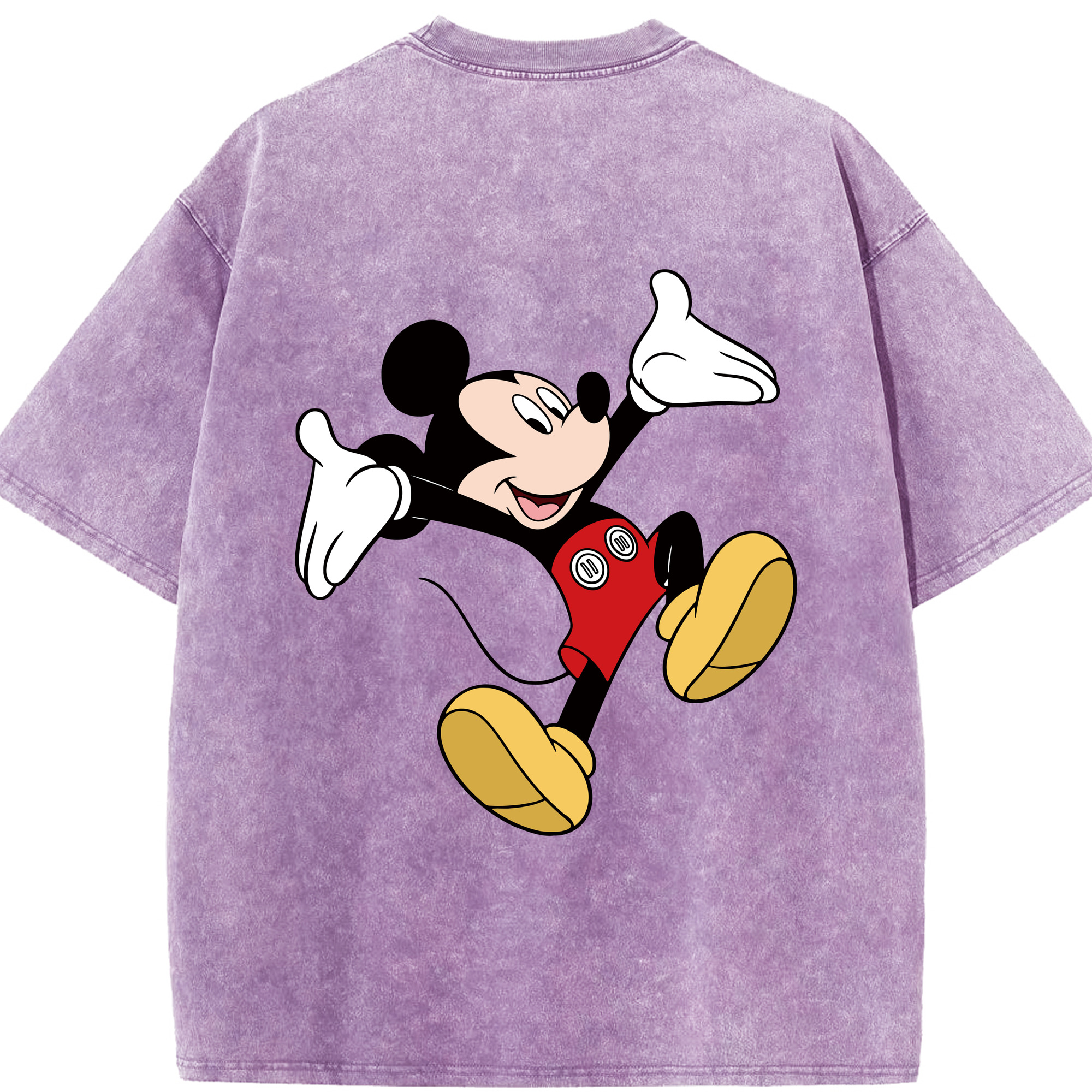 （画像用） ミッキーマウス Mickey Mouse 綿100% ヴィンテージ風 半袖Tシャツ（背面プリント）