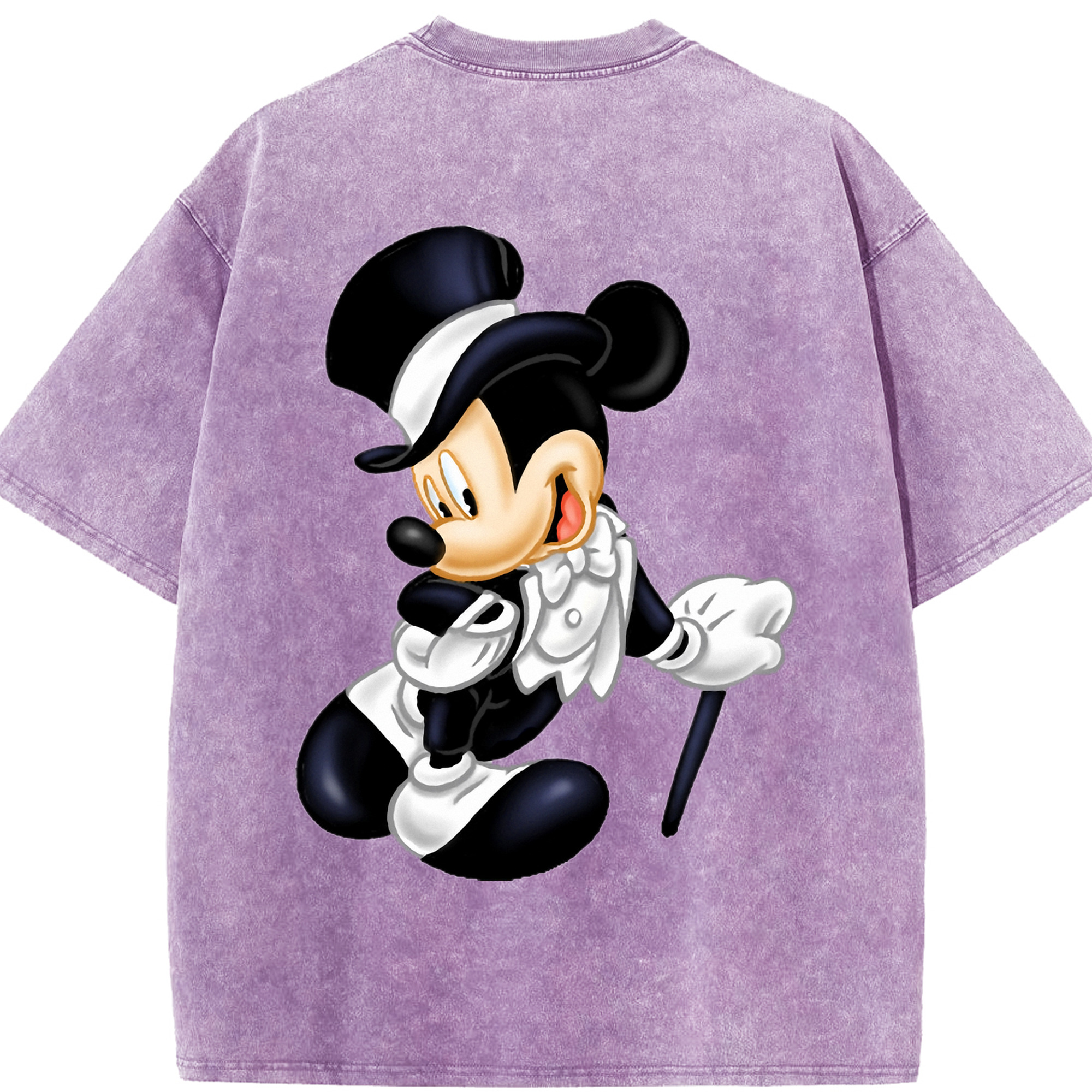 （画像用） ミッキーマウス Mickey Mouse 綿100% ヴィンテージ風 半袖Tシャツ（背面プリント）