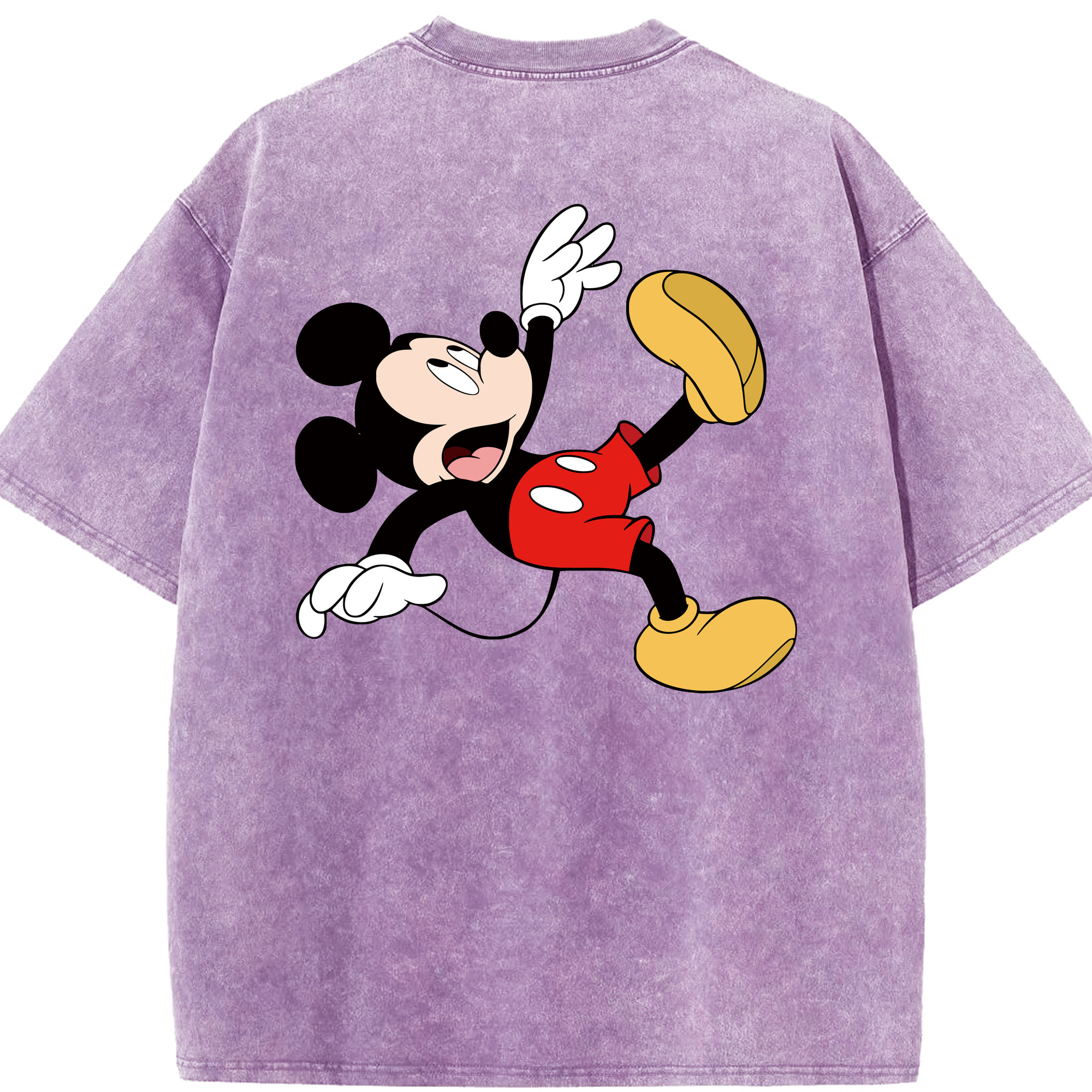 （画像用） ミッキーマウス Mickey Mouse 綿100% ヴィンテージ風 半袖Tシャツ（背面プリント）