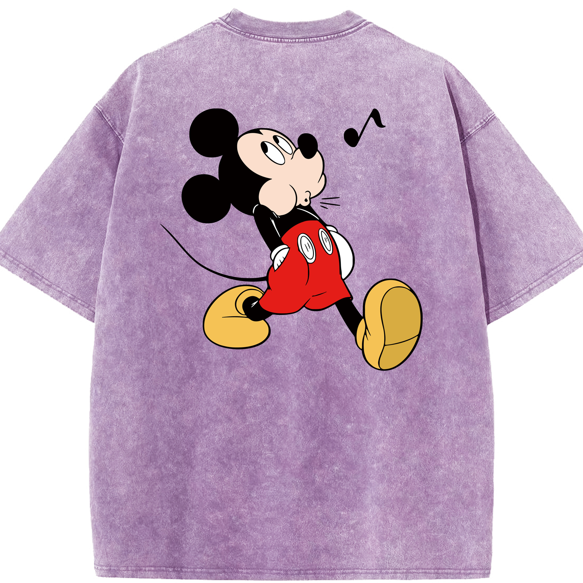 （画像用） ミッキーマウス Mickey Mouse 綿100% ヴィンテージ風 半袖Tシャツ（背面プリント）