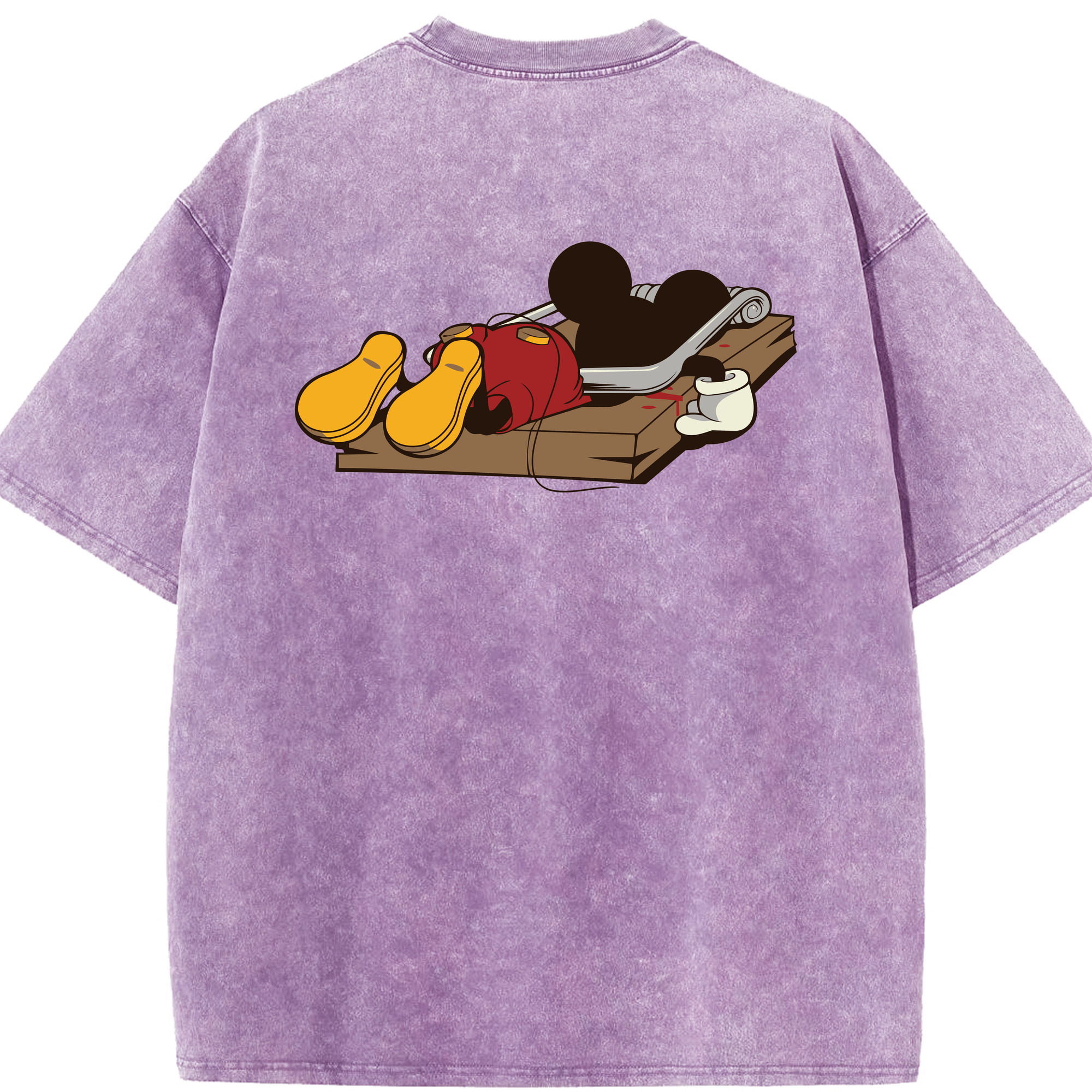 （画像用） ミッキーマウス Mickey Mouse 綿100% ヴィンテージ風 半袖Tシャツ（背面プリント）