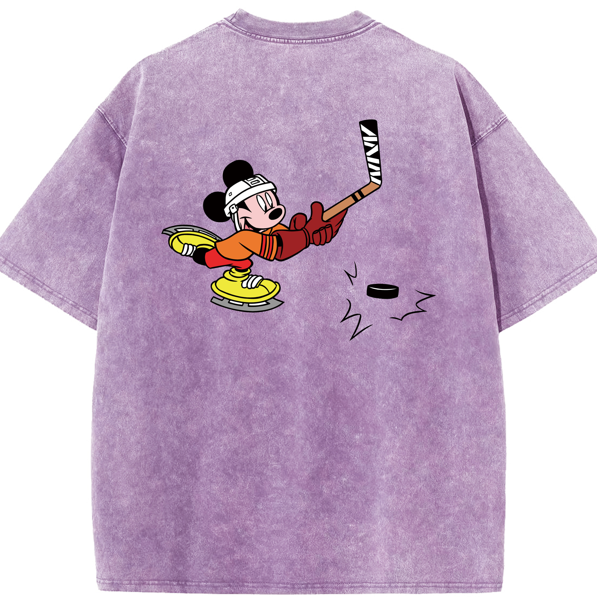 （画像用） ミッキーマウス Mickey Mouse 綿100% ヴィンテージ風 半袖Tシャツ（背面プリント）
