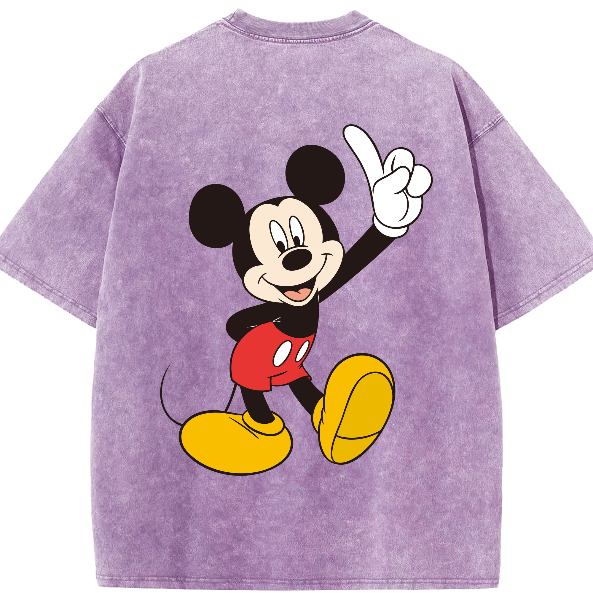 （画像用） ミッキーマウス Mickey Mouse 綿100% ヴィンテージ風 半袖Tシャツ（背面プリント）