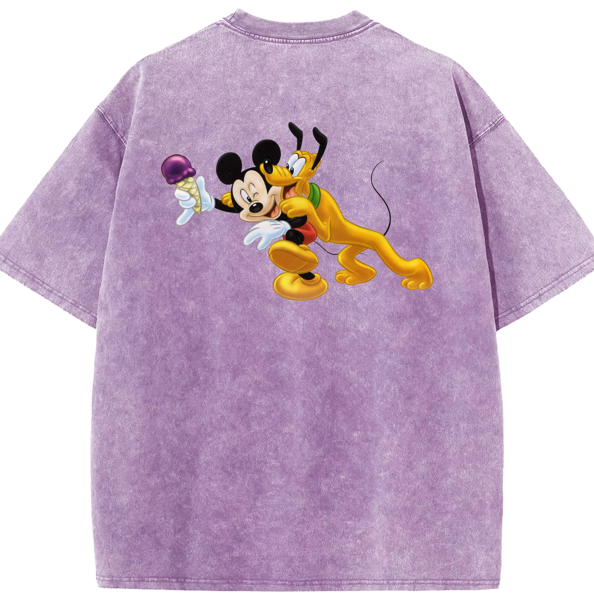 （画像用） ミッキーマウス Mickey Mouse 綿100% ヴィンテージ風 半袖Tシャツ（背面プリント）