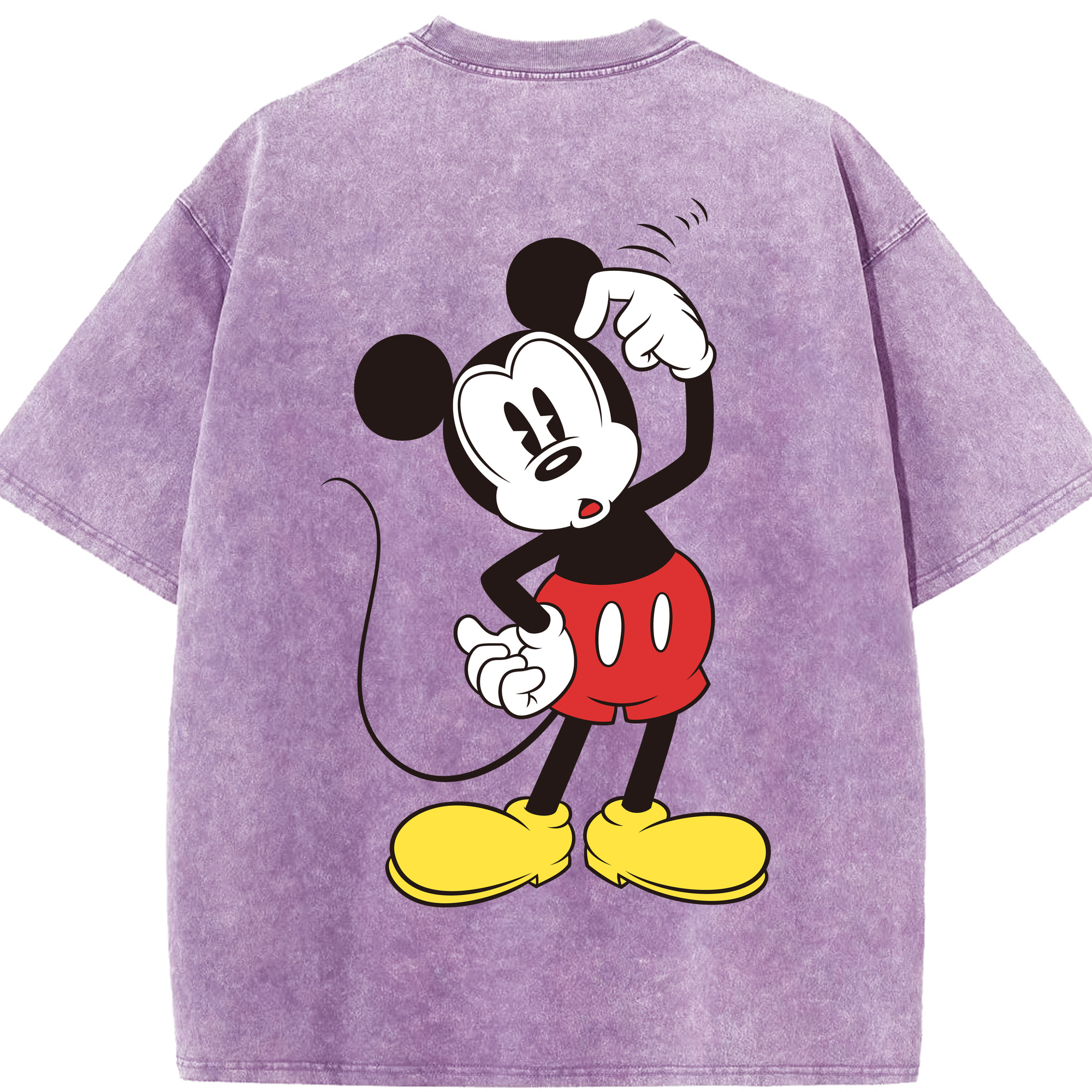 （画像用） ミッキーマウス Mickey Mouse 綿100% ヴィンテージ風 半袖Tシャツ（背面プリント）