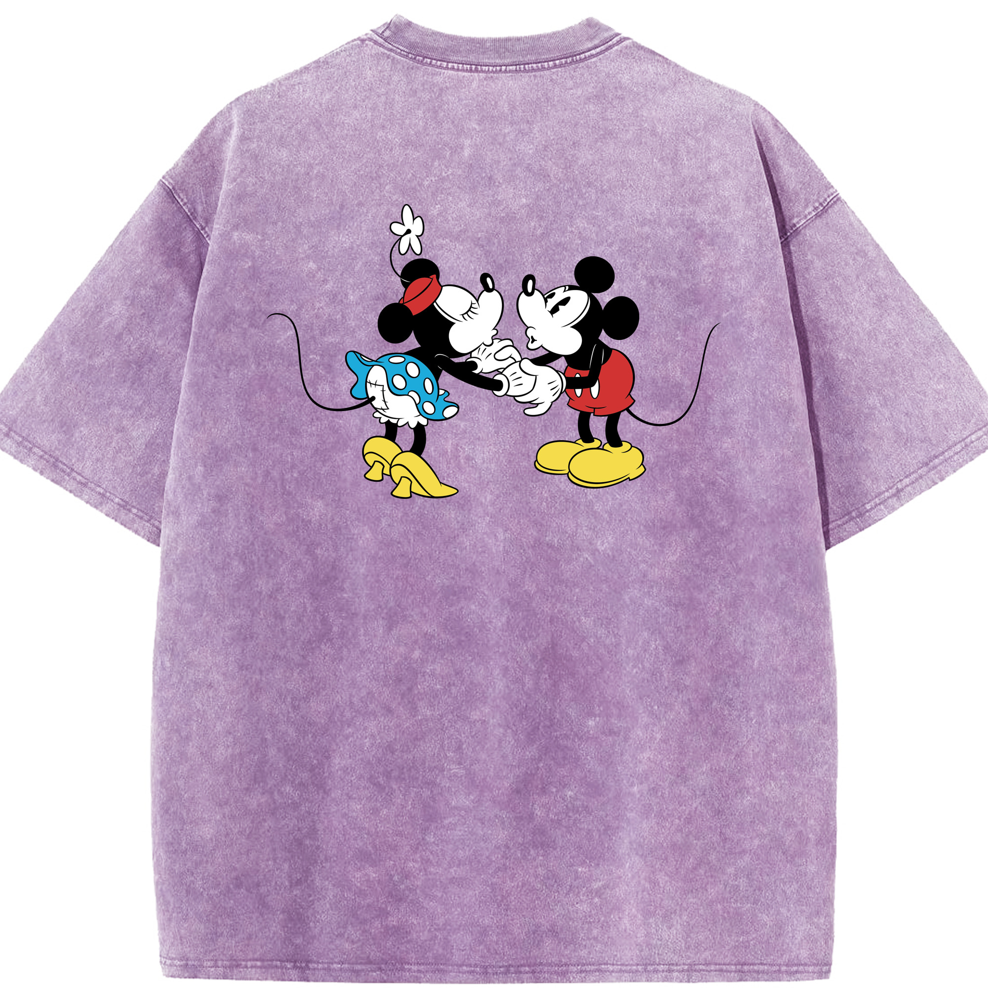 （画像用） ミッキーマウス Mickey Mouse 綿100% ヴィンテージ風 半袖Tシャツ（背面プリント）