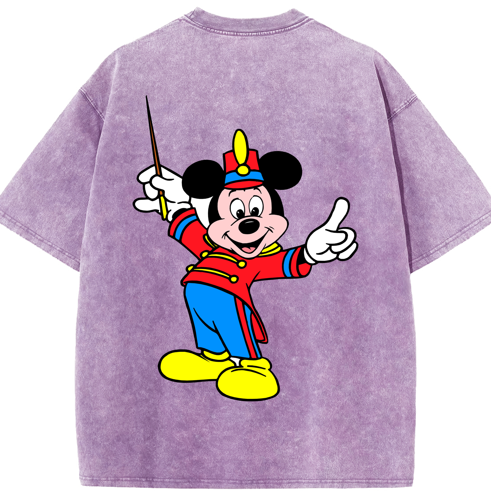 （画像用） ミッキーマウス Mickey Mouse 綿100% ヴィンテージ風 半袖Tシャツ（背面プリント）