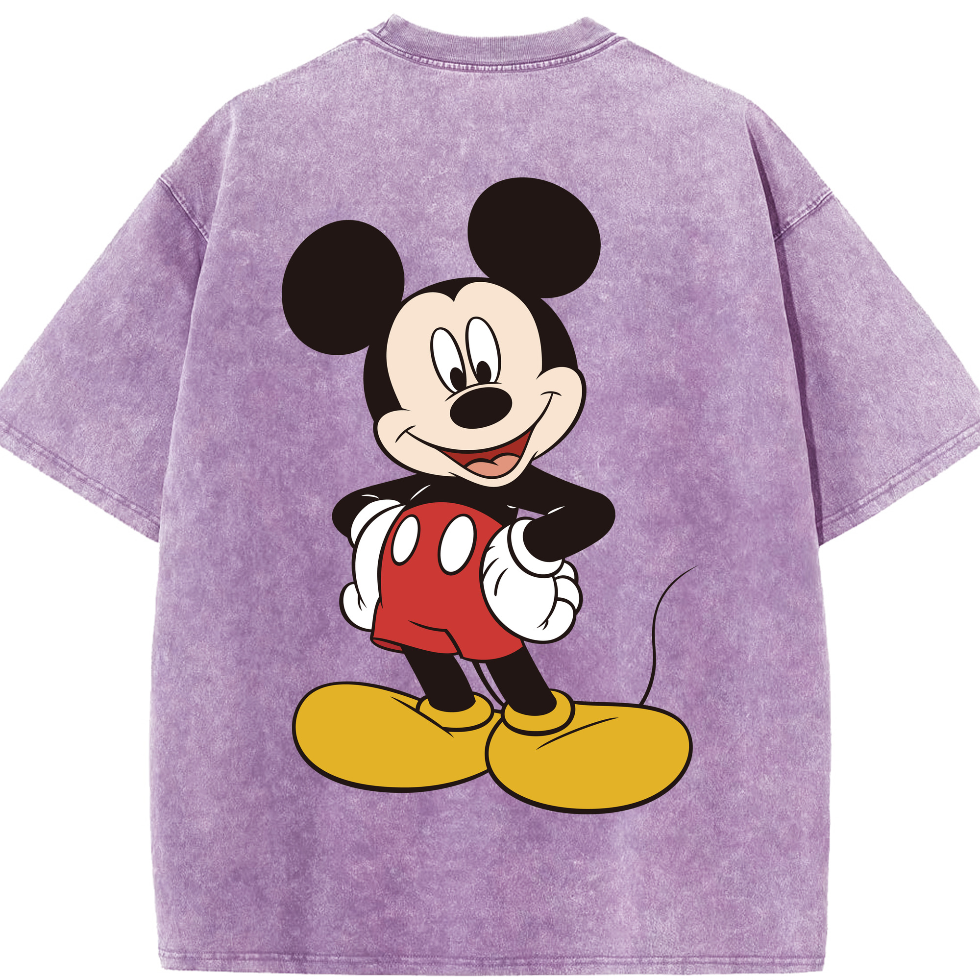 （画像用） ミッキーマウス Mickey Mouse 綿100% ヴィンテージ風 半袖Tシャツ（背面プリント）