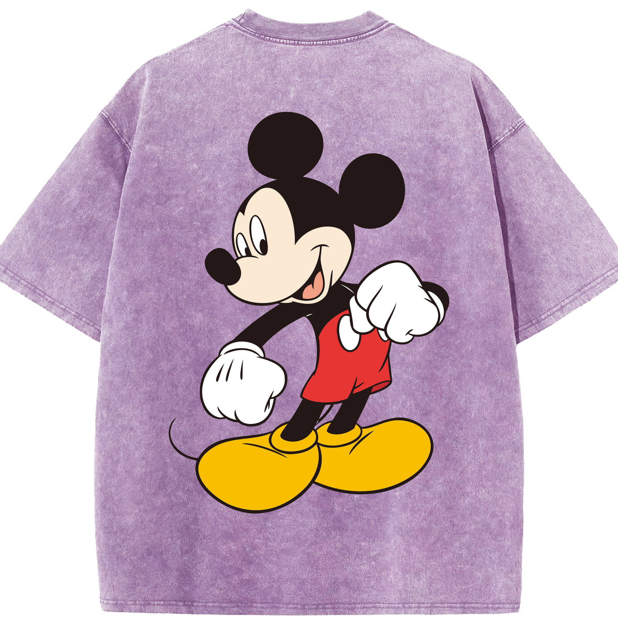 （画像用） ミッキーマウス Mickey Mouse 綿100% ヴィンテージ風 半袖Tシャツ（背面プリント）